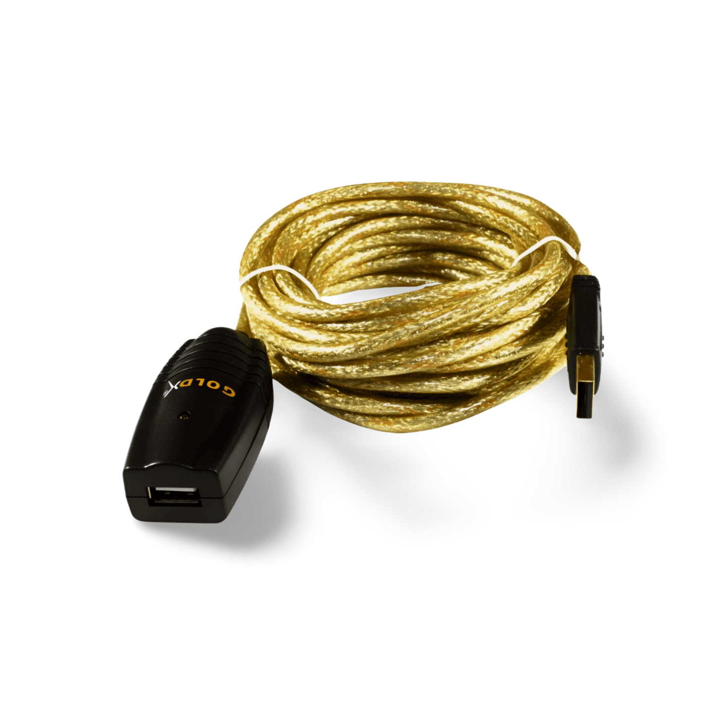 16ft Active USB 2.0 Extension Cable A Male to A Female gold