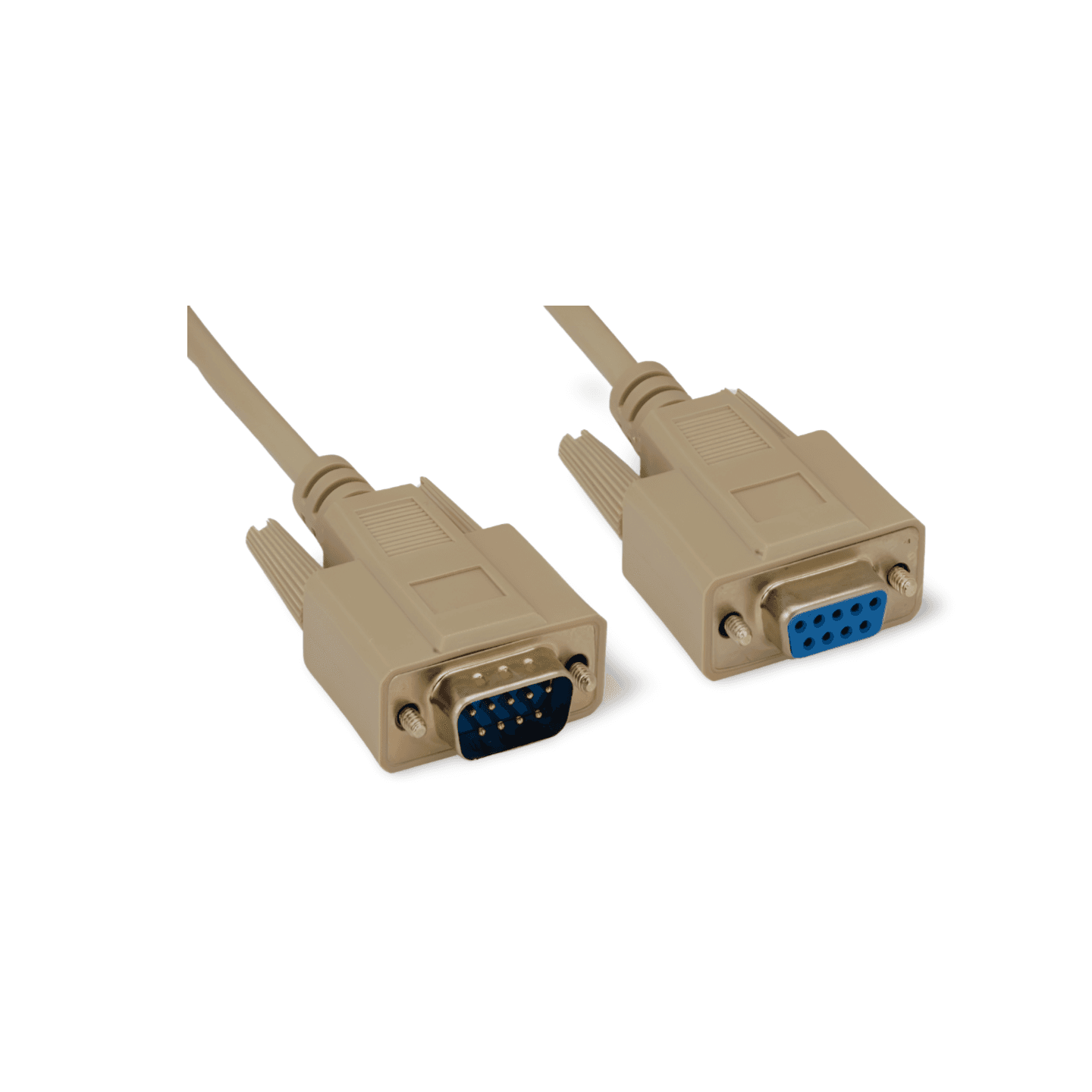 1ft DB9 Male to DB9 Female Serial Cable Extension beige