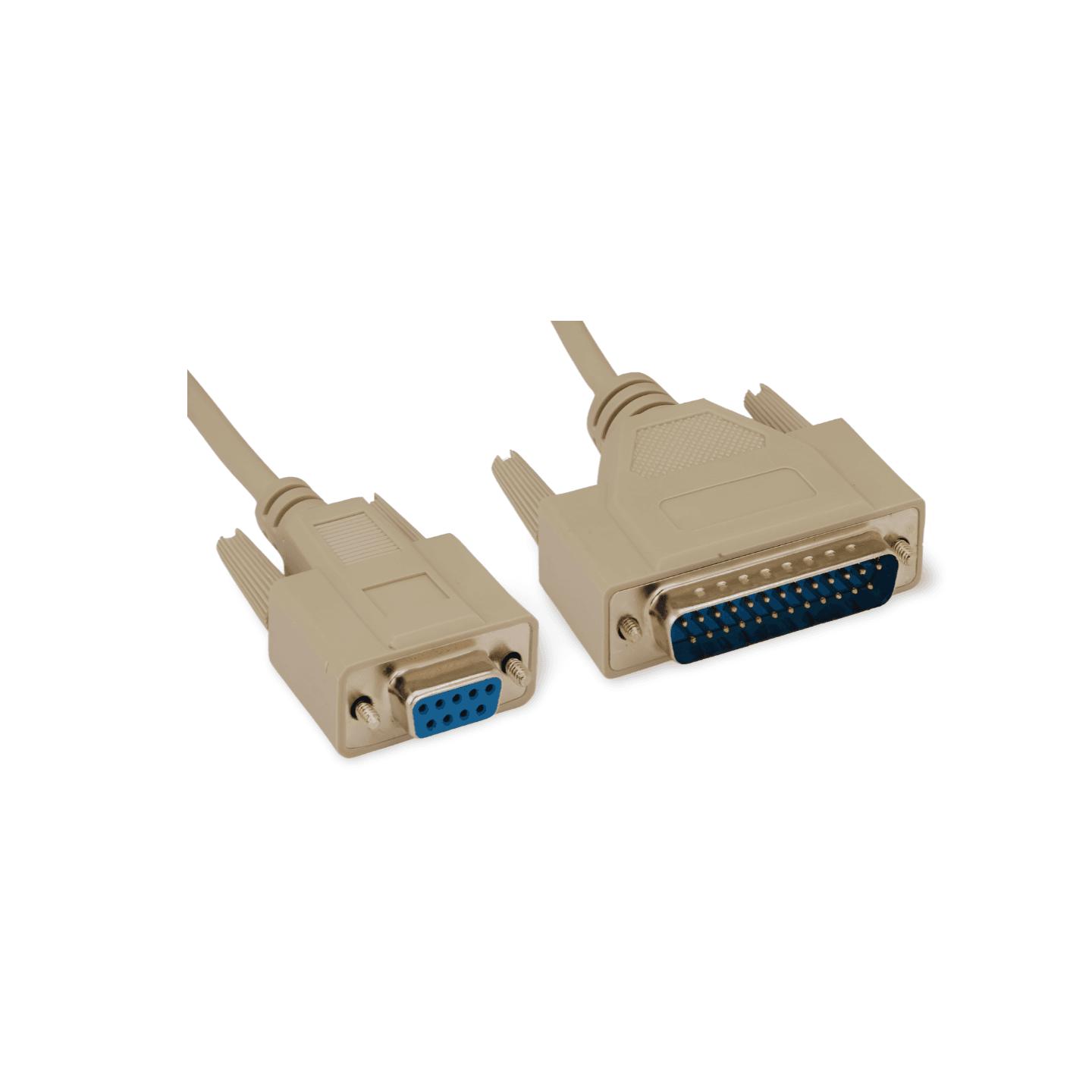 1ft Modem Cable DB9 Female to DB25 Male beige