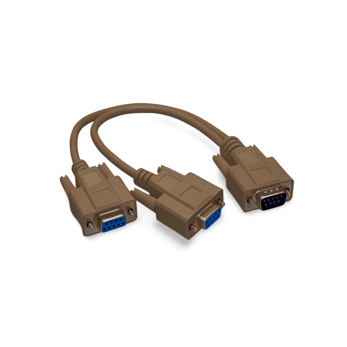1ft Y Splitter Serial Cable DB9 Male to DB9 Female DB9 Female beige