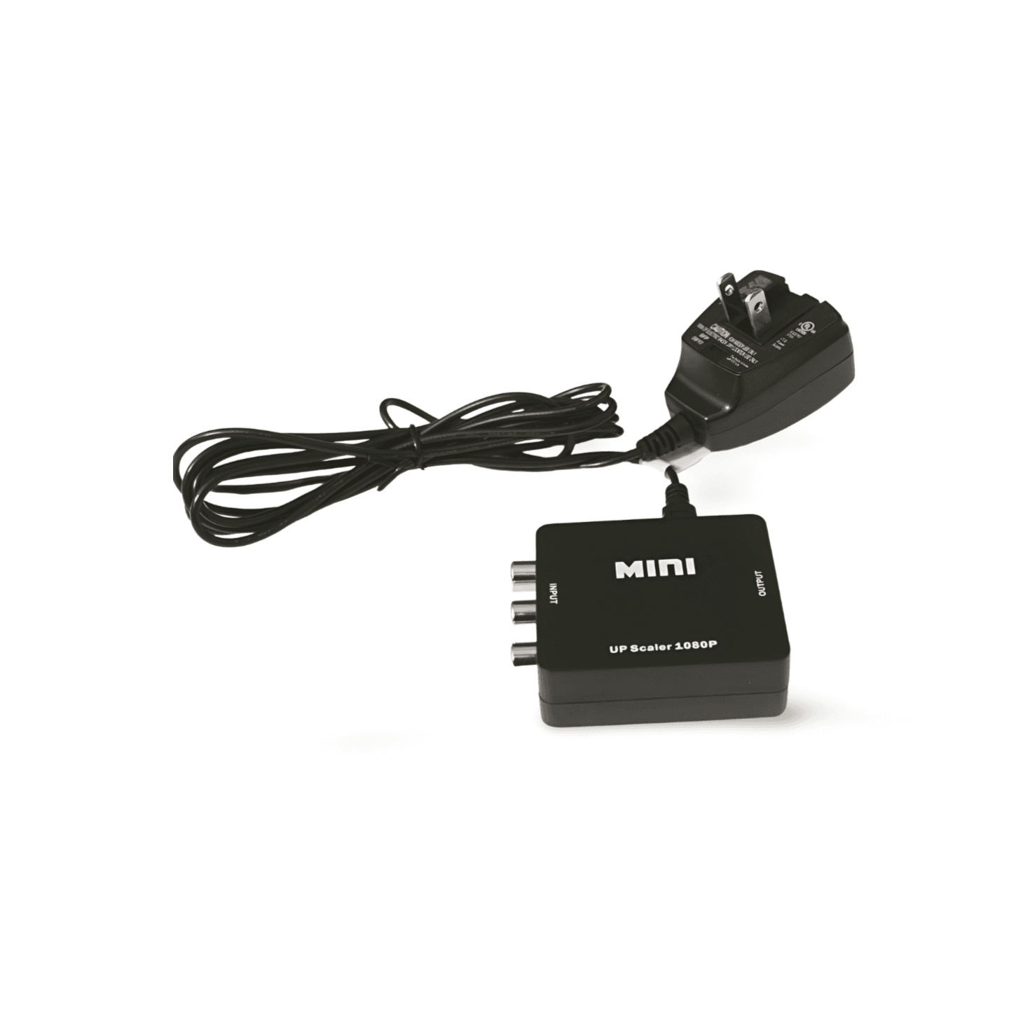1in Composite RCA to HDMI Adapter Box Up Scaler 1080P with Power Supply black