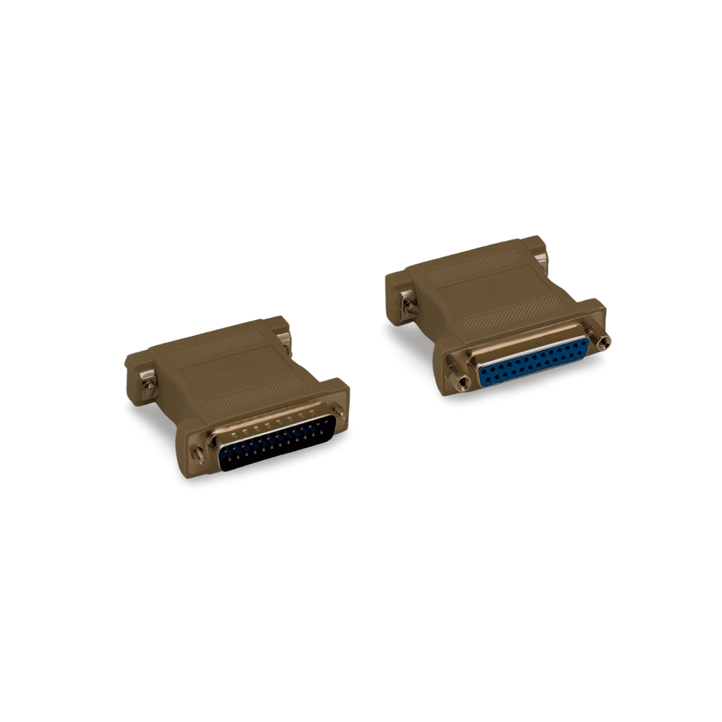 1in Null Modem Adapter DB25 Female to DB25 Male beige