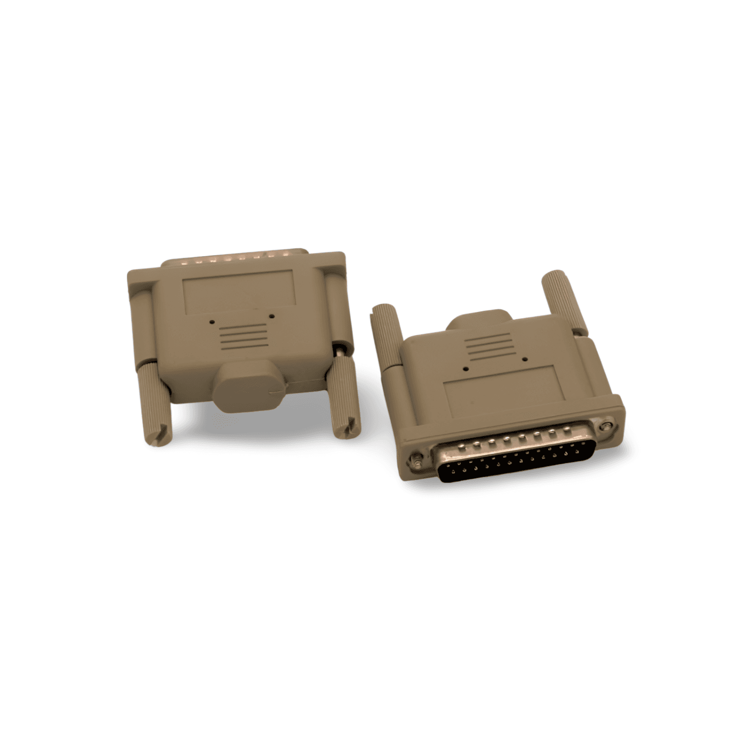 1in Parallel Loopback Tester Adapter Plug DB25 Male beige