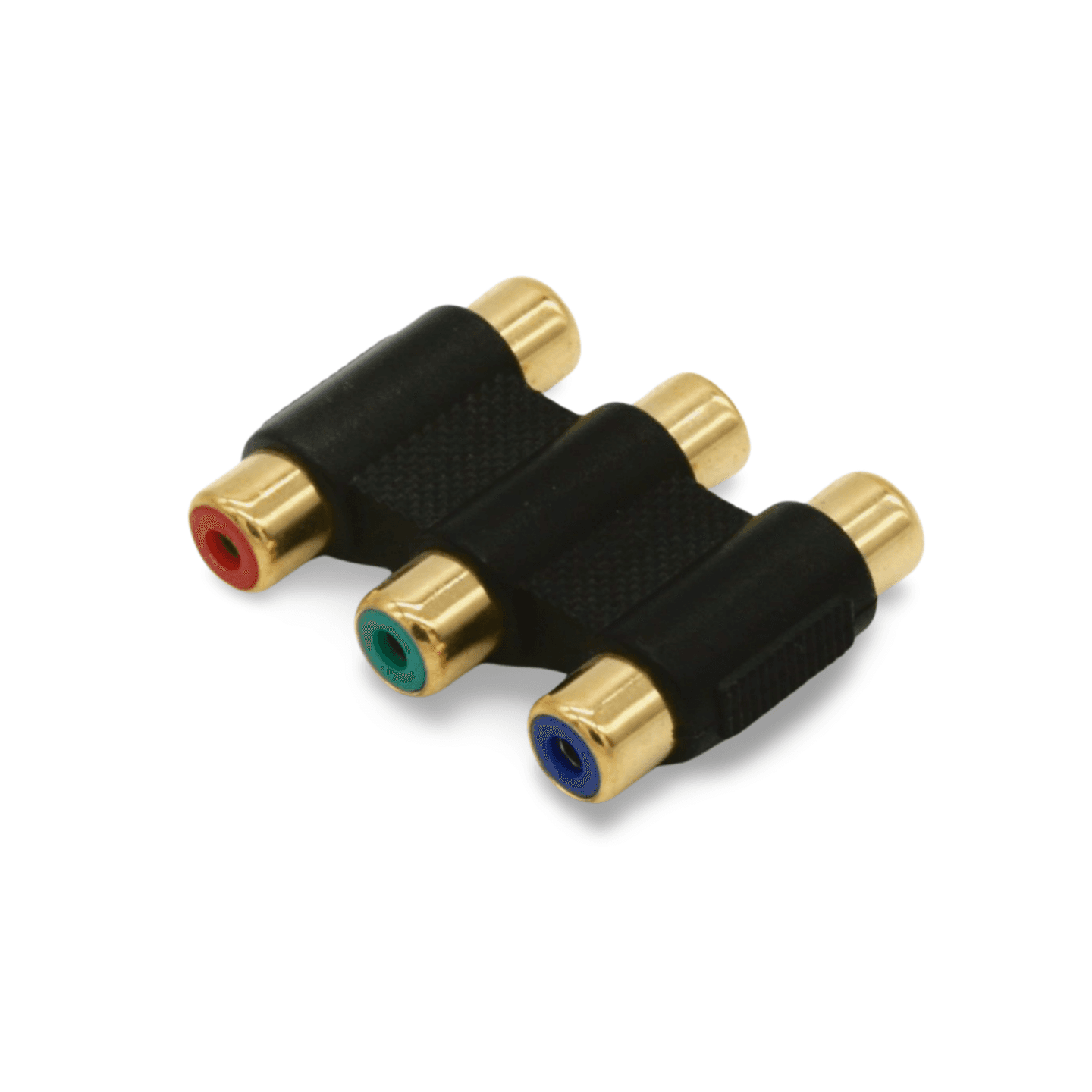 1in Ultra Gold Component Video Coupler Adapter Female 3 RGB RCA Connector Analog black