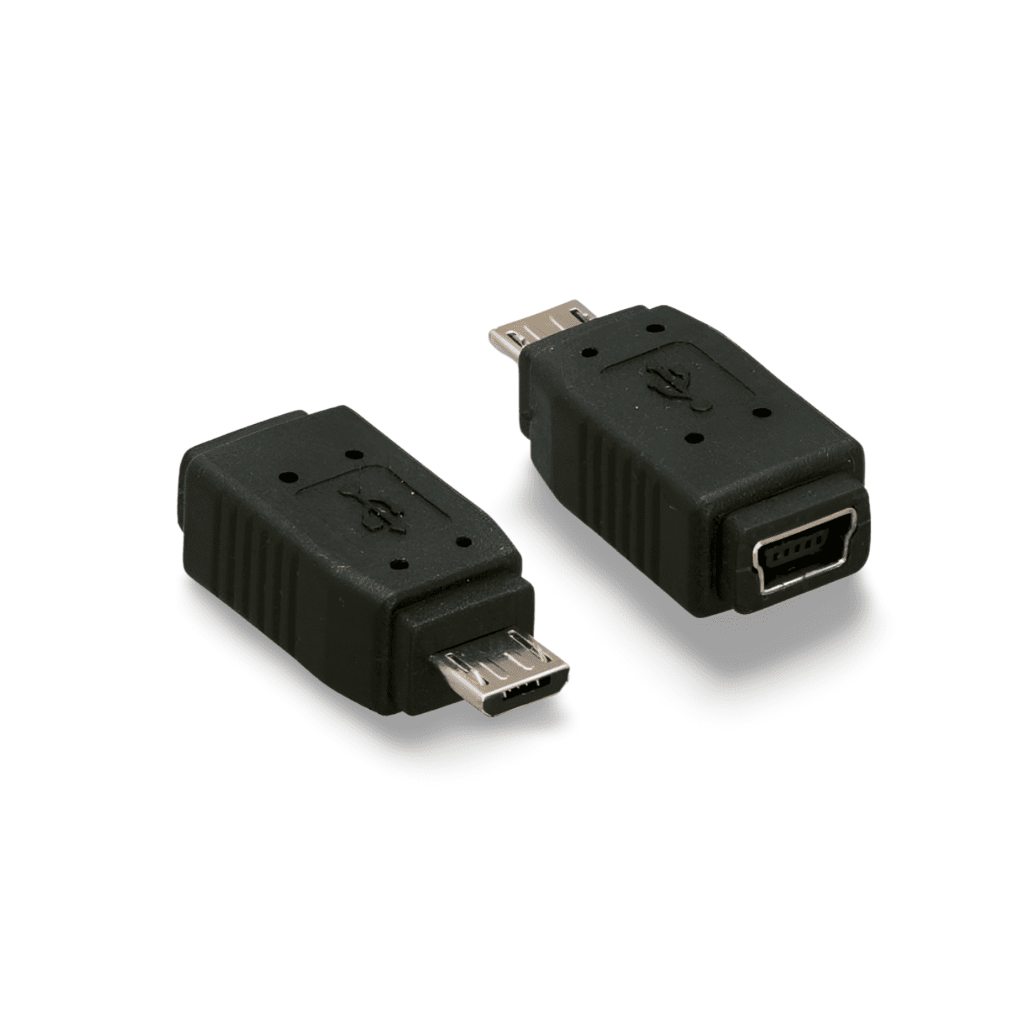 1in USB Mini B Female to Micro B Male Adapter black