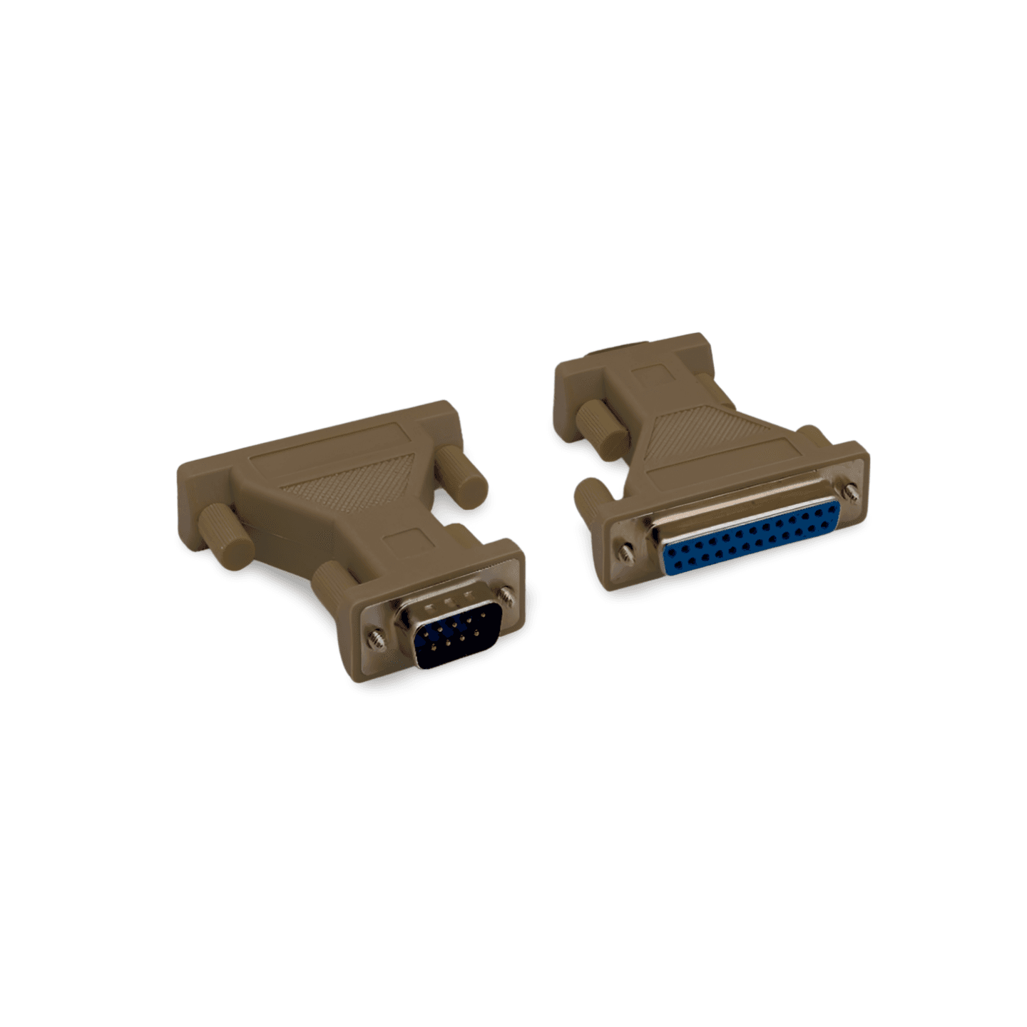 2in DB25 Female to DB9 Male Serial Adapter beige