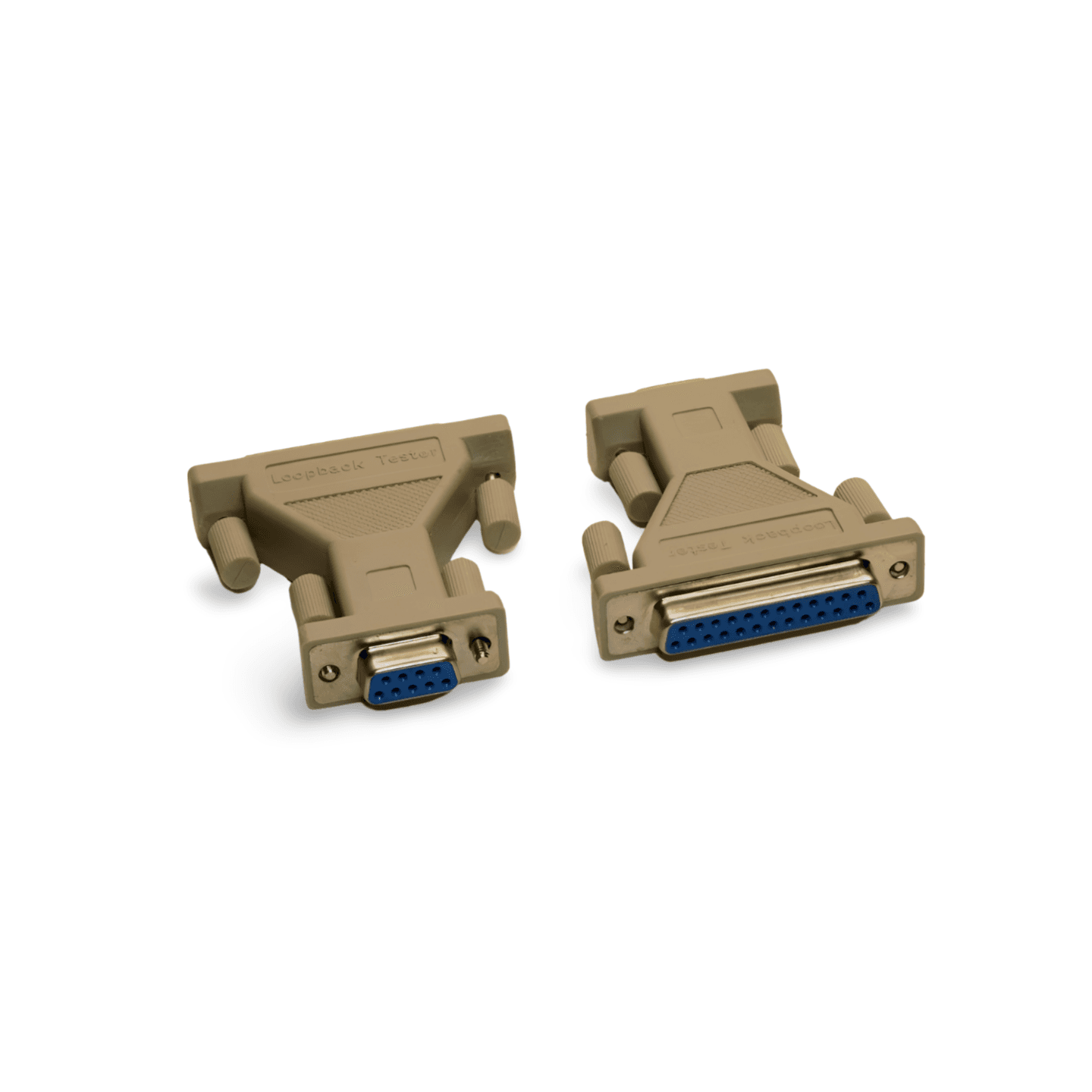 2in Loopback Adapter Tester Plug Serial DB25 Female to DB9 Female RS232 beige