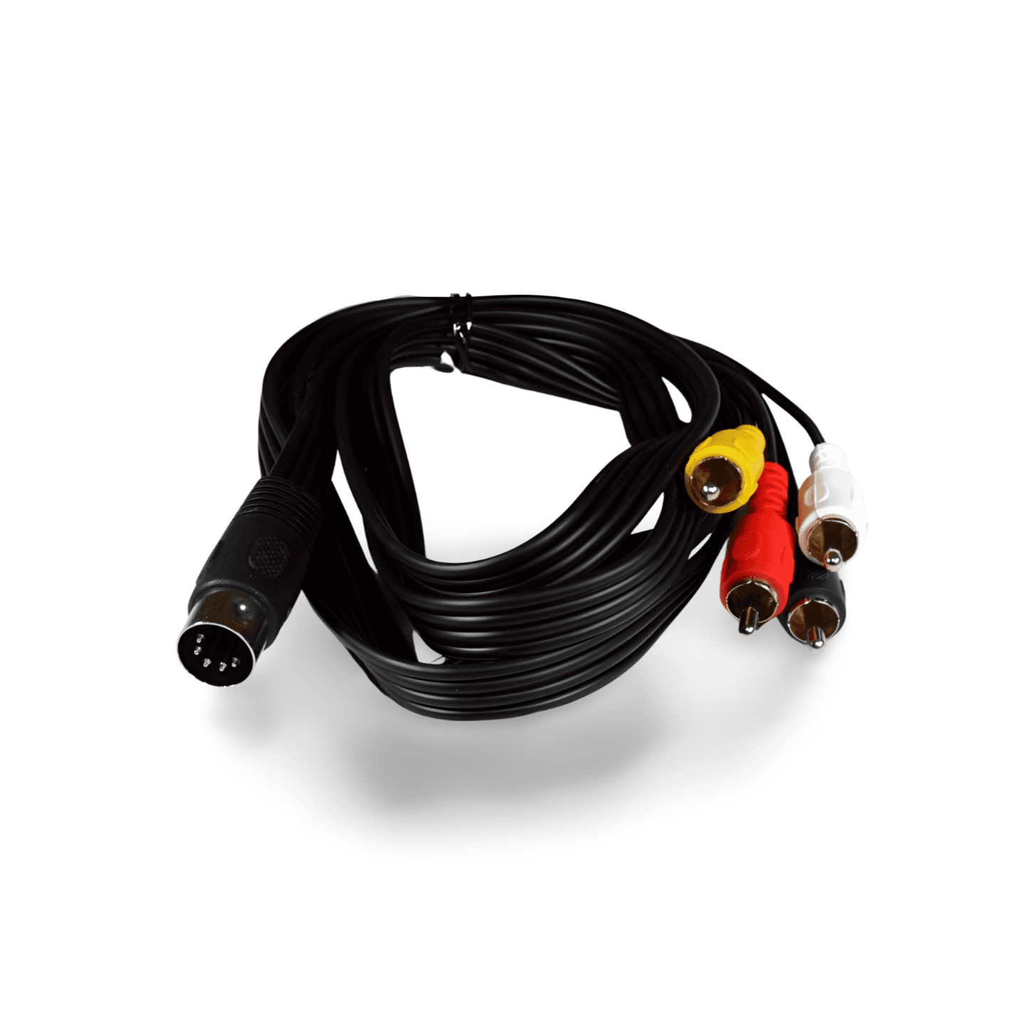 5ft 5 Pin Din Male to 4 RCA Male Audio Cable black