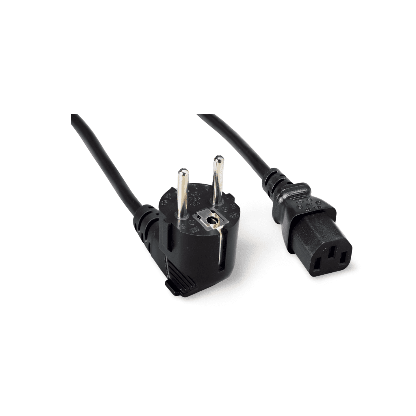 6ft European Schuko Power Cord Right Angle IEC 60320 C13 black