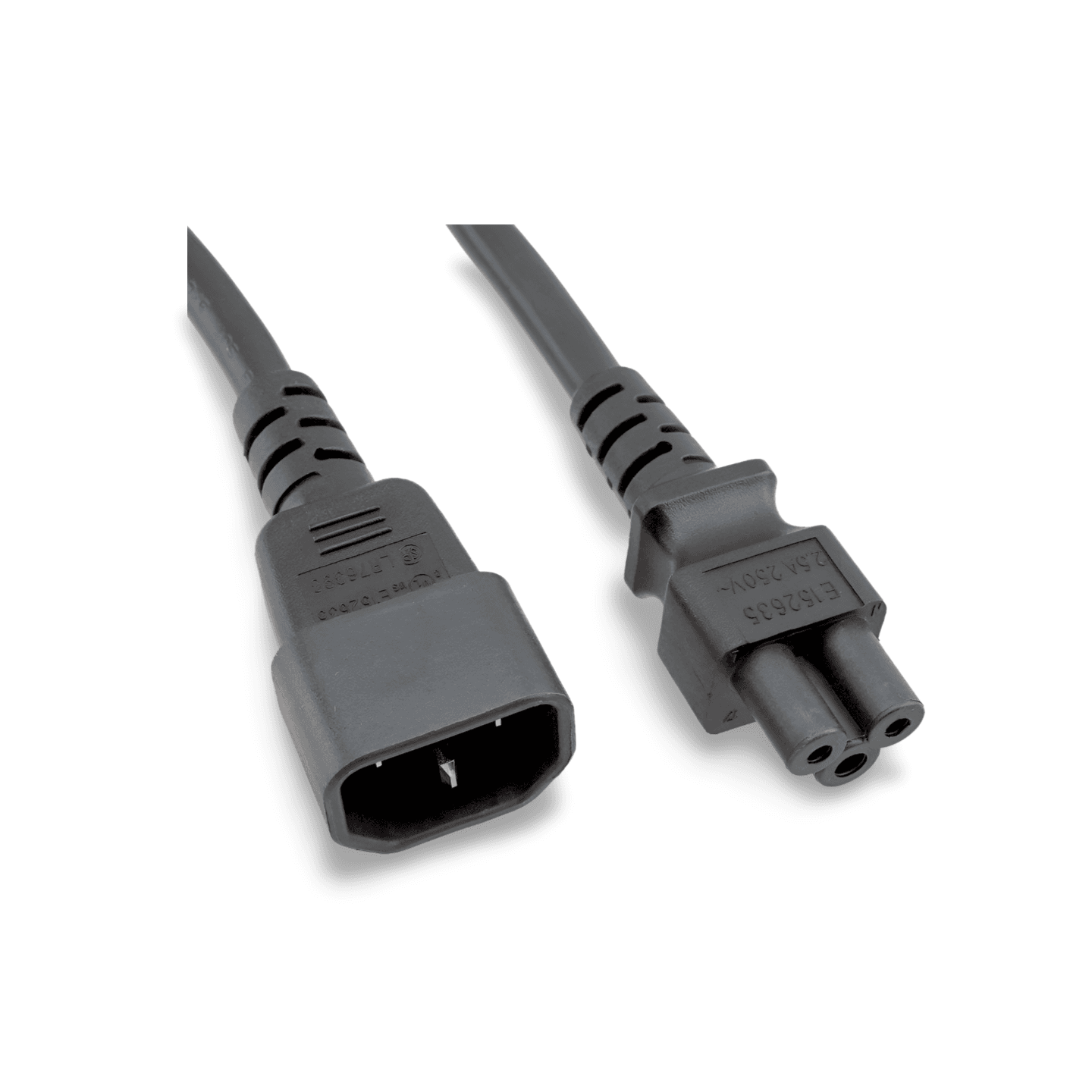 6ft IEC C14 to C5 18 3 SJT Power Cord black