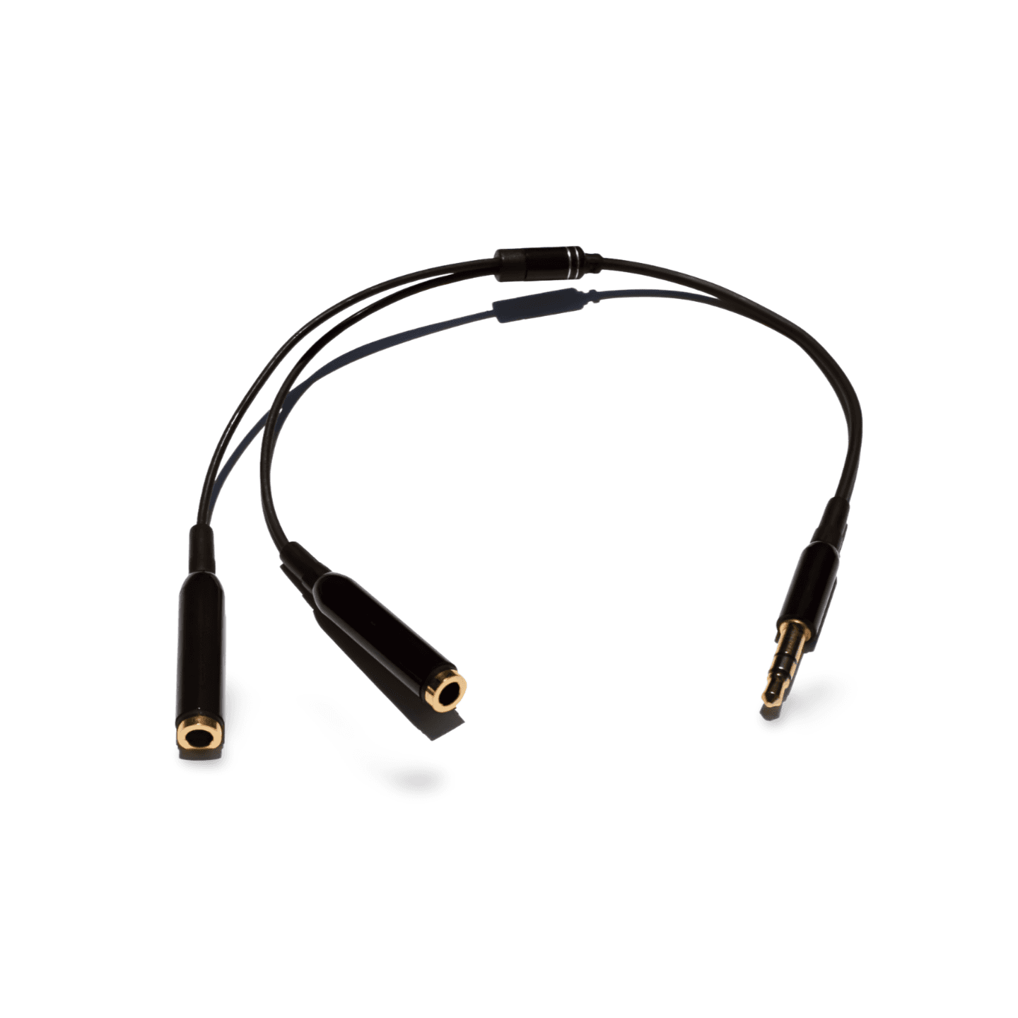 6in Stereo Splitter Cable 3.5mm Male to Dual Female black
