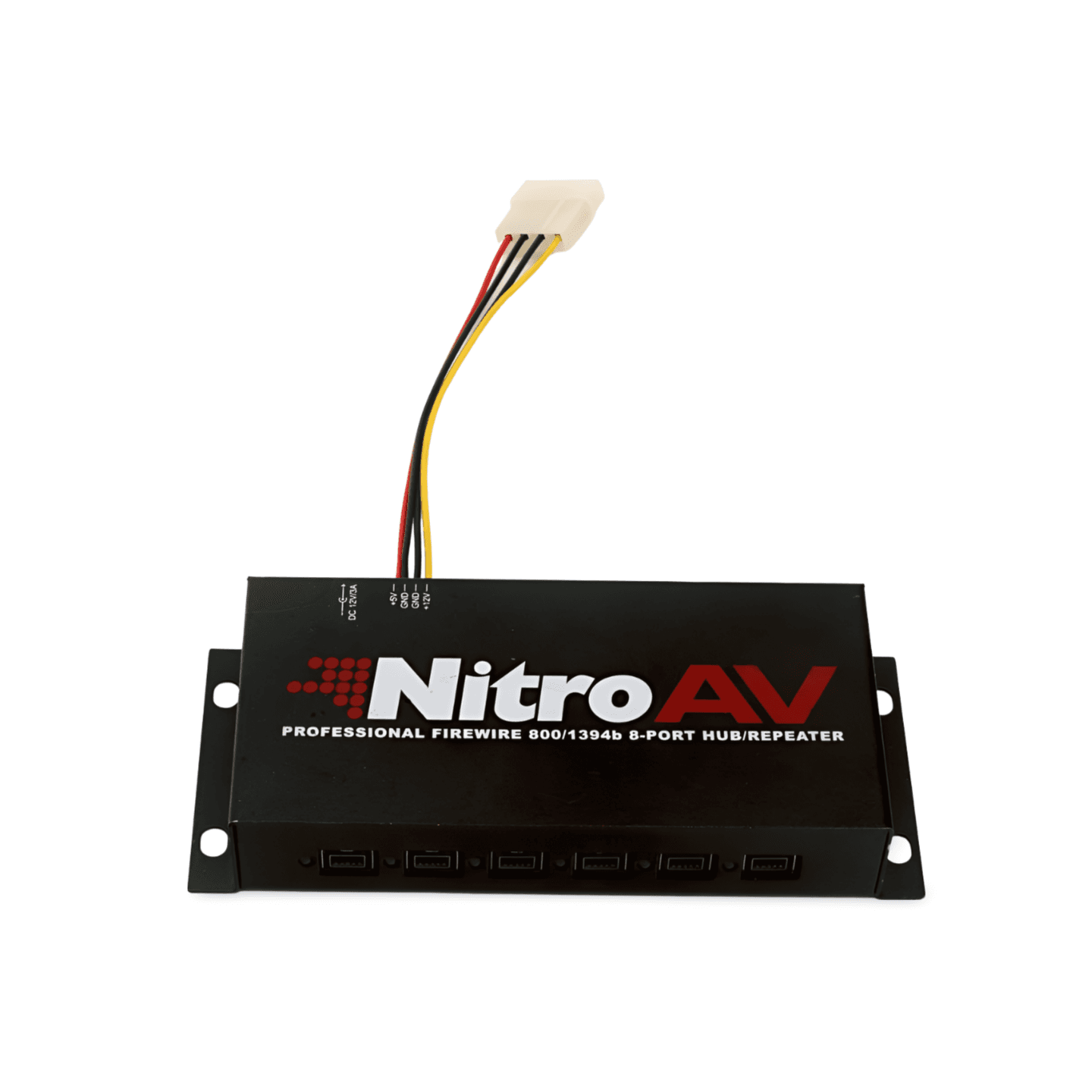 8in FireWire 800 IEEE 1394B Hub 6 Port Powered (Reconditioned) Nitro AV black