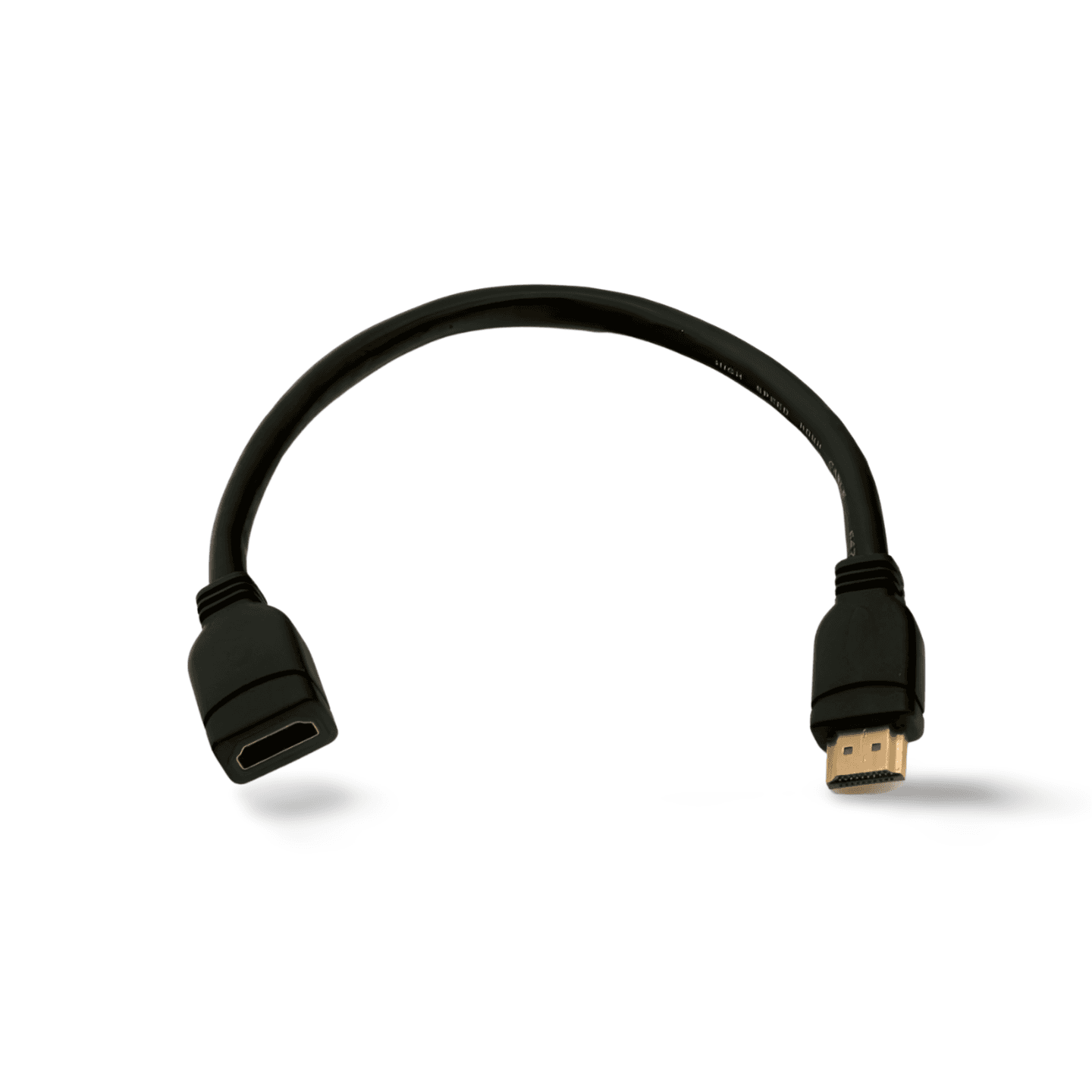 8in HDMI Port Saver Cable Male to Female Extension black