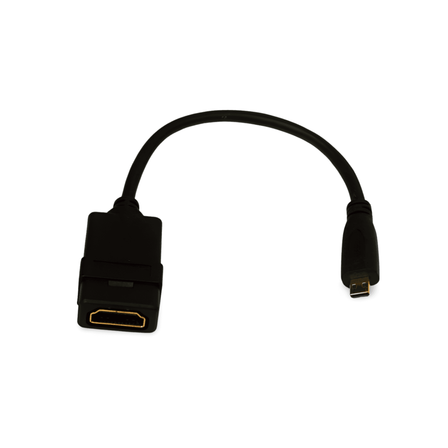 8in Micro HDMI Type D Male to HDMI Type A Female Adapter Cable black