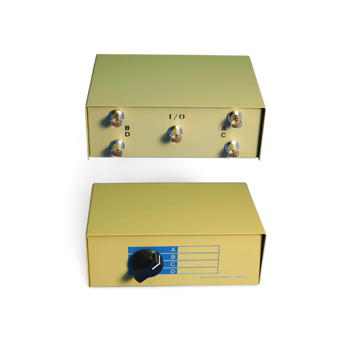 BNC Switch Box Rotary Manual ABCD 4 Way beige