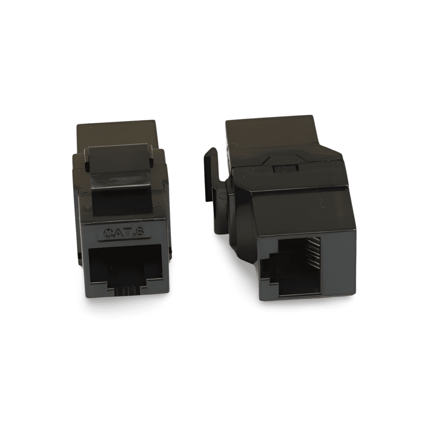 Cat6 Keystone Jack Pass Through Cat6a Adapter Coupler black