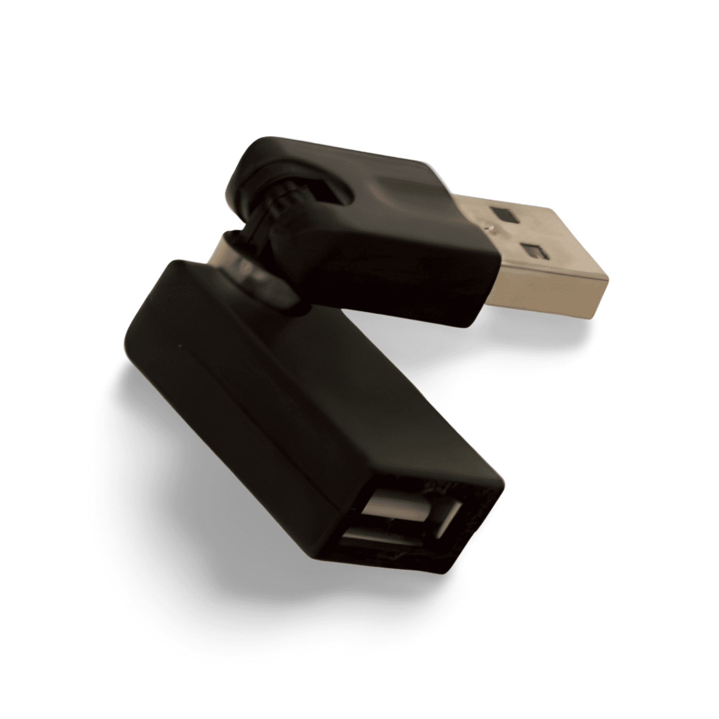 Flex USB Adapter Swivel 360 Degree Male to Female Adapter Plug black