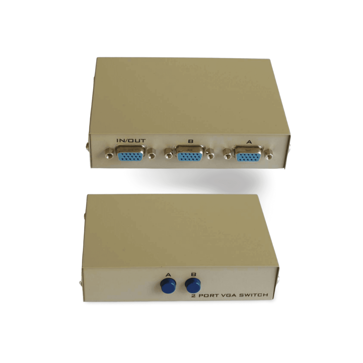 HD15 Switch Box 2 Computers to 1 SVGA Monitor Switch Push Button beige