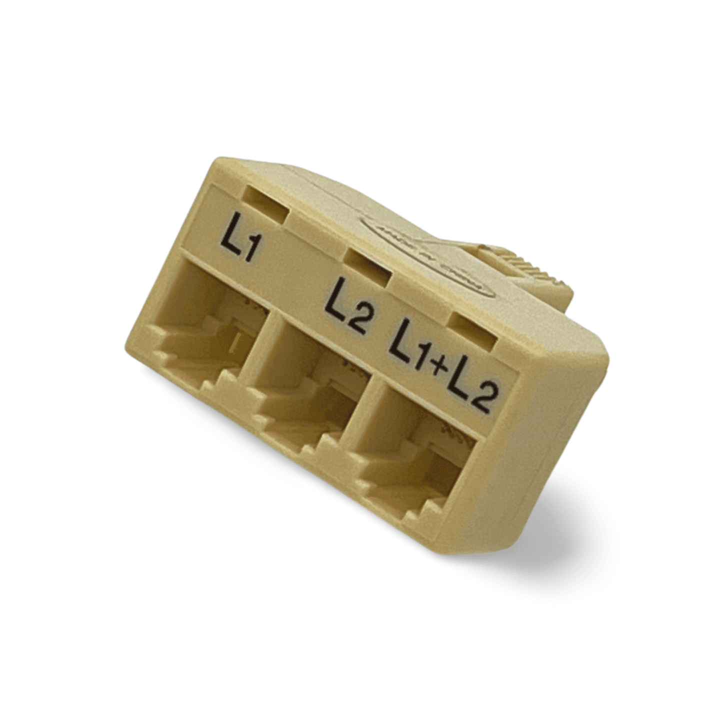 Phone Line Splitter RJ11 TripleX L1 L2 Connector 1 Male to 3 Female POTS ivory