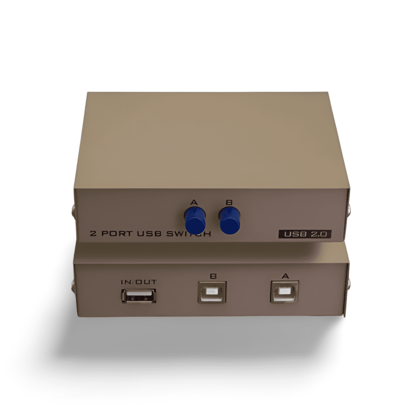 USB Switch Push Button Manual AB 1A 2B Box beige