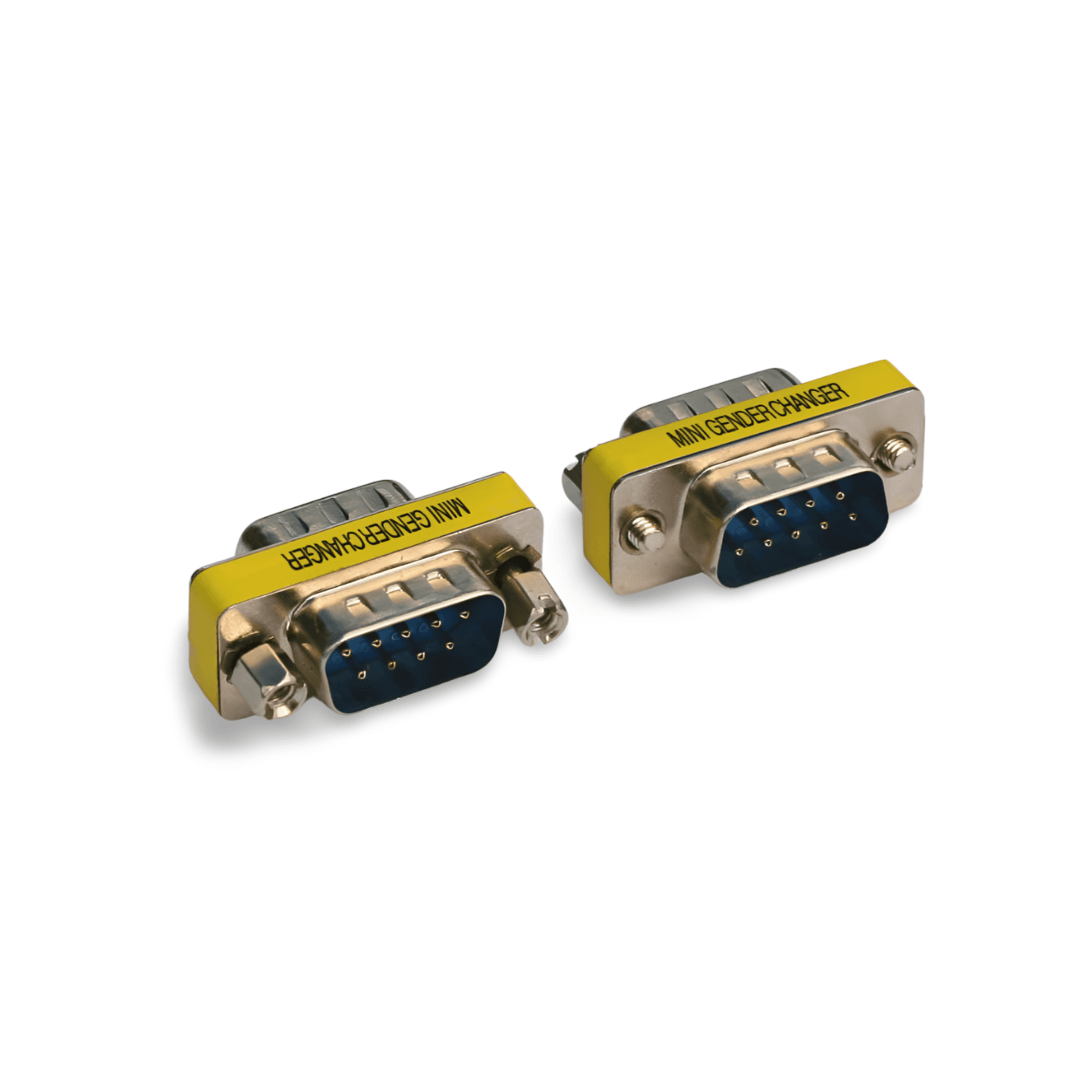 0.25in DB9 Male to Male Slimline Gender Changer - Silver