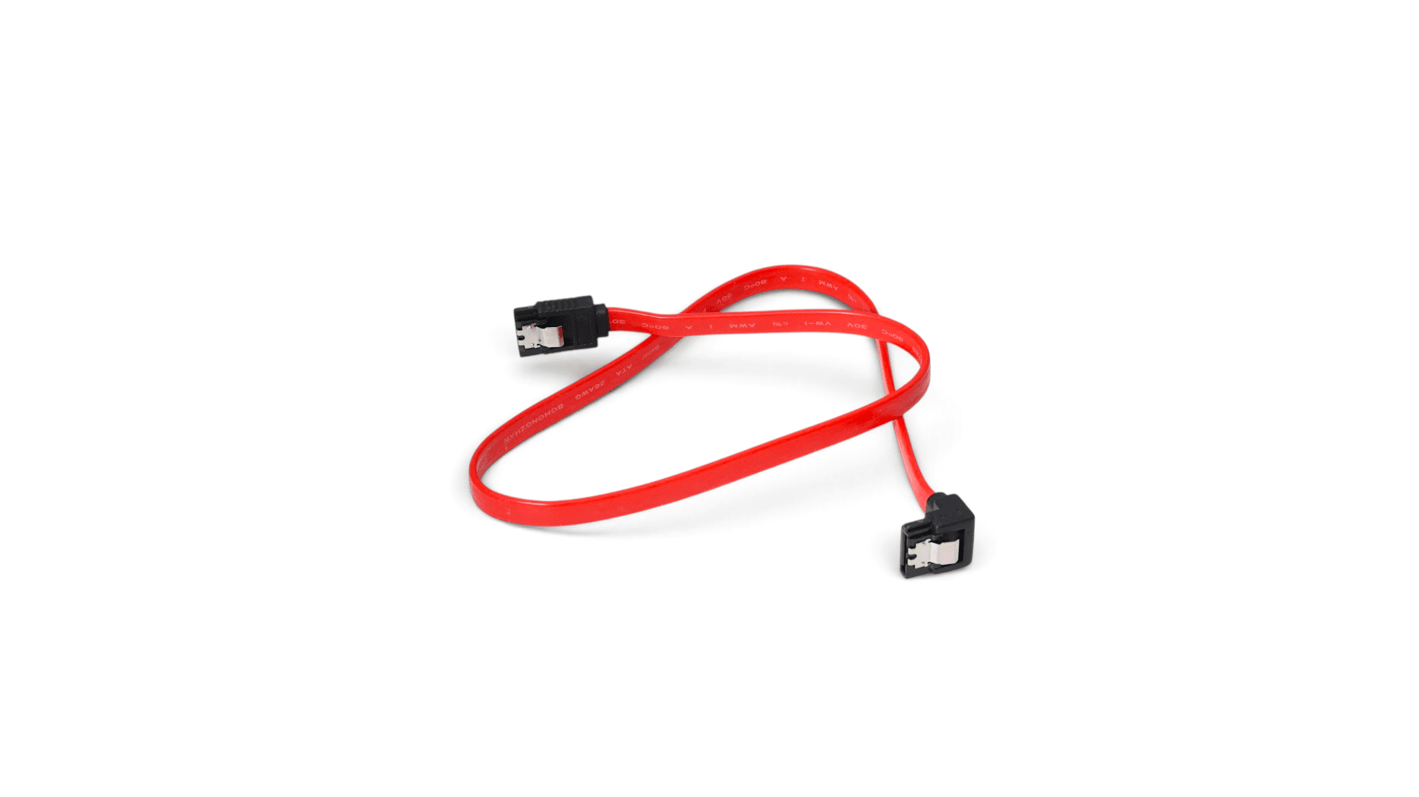 0.5m SATA Cable with Locking Latch 6.0 Gbps 90 180 Degree Angle - Red