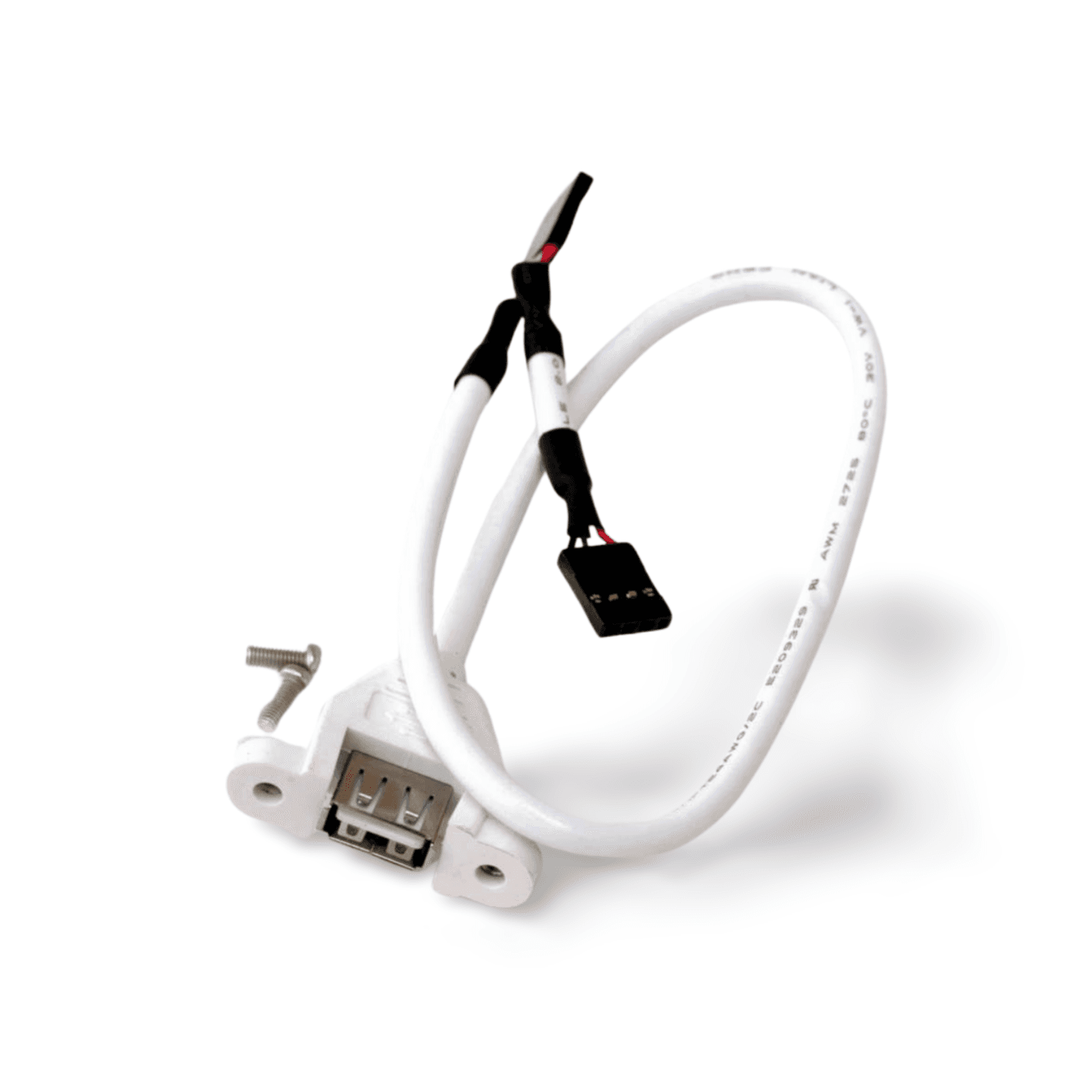 1 4ft USB Port Single to Mainboard Port Universal Header Cable white