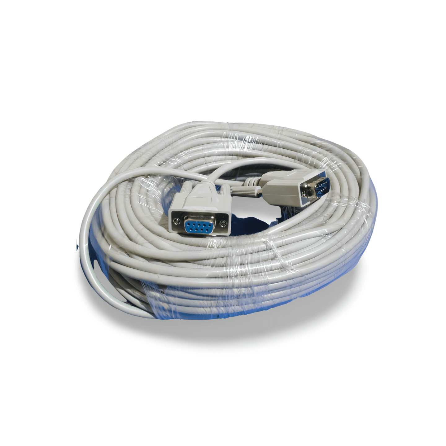 100ft DB9 Male to DB9 Female Serial Cable Extension beige
