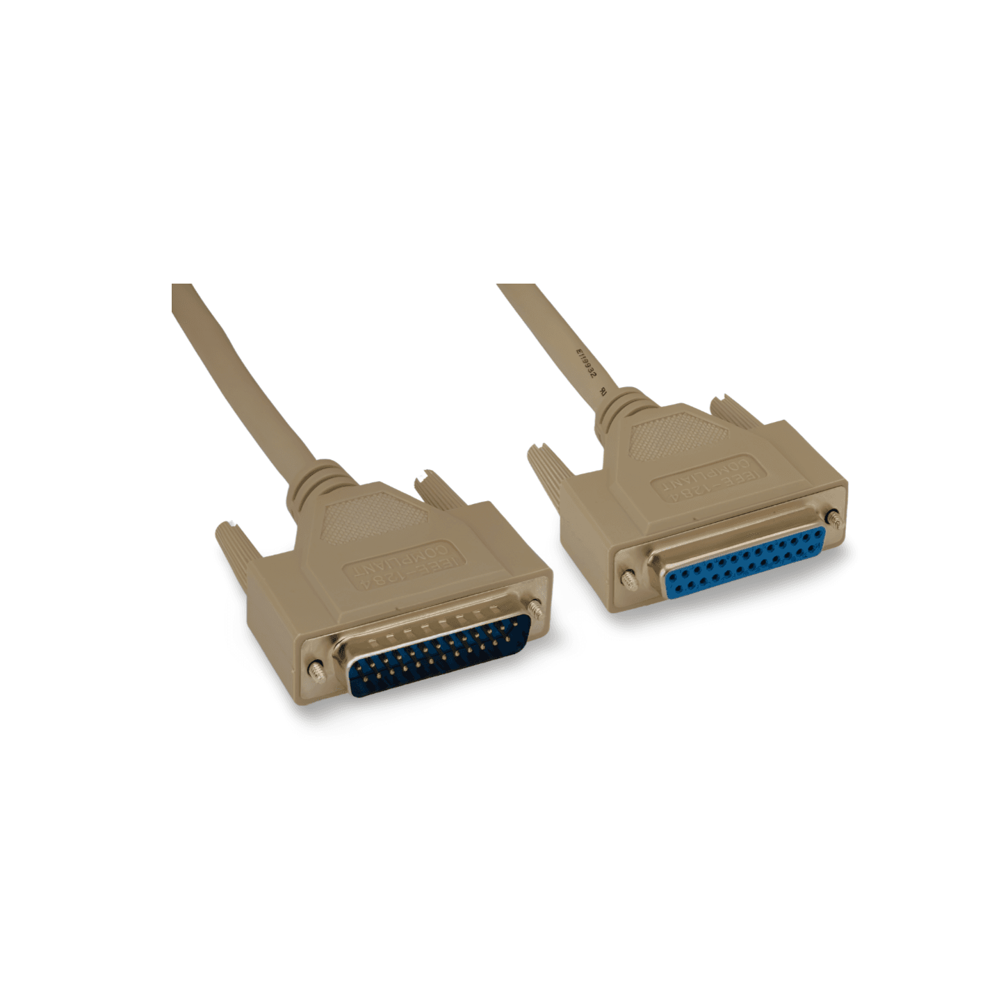 10ft DB25 Male to DB25 Female IEEE 1284 Cable beige