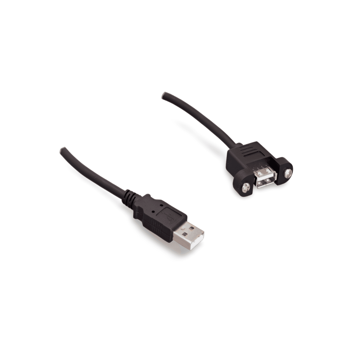 10ft USB 2.0 A Panel Mount Single Port Bulkhead Cable Male to Female black