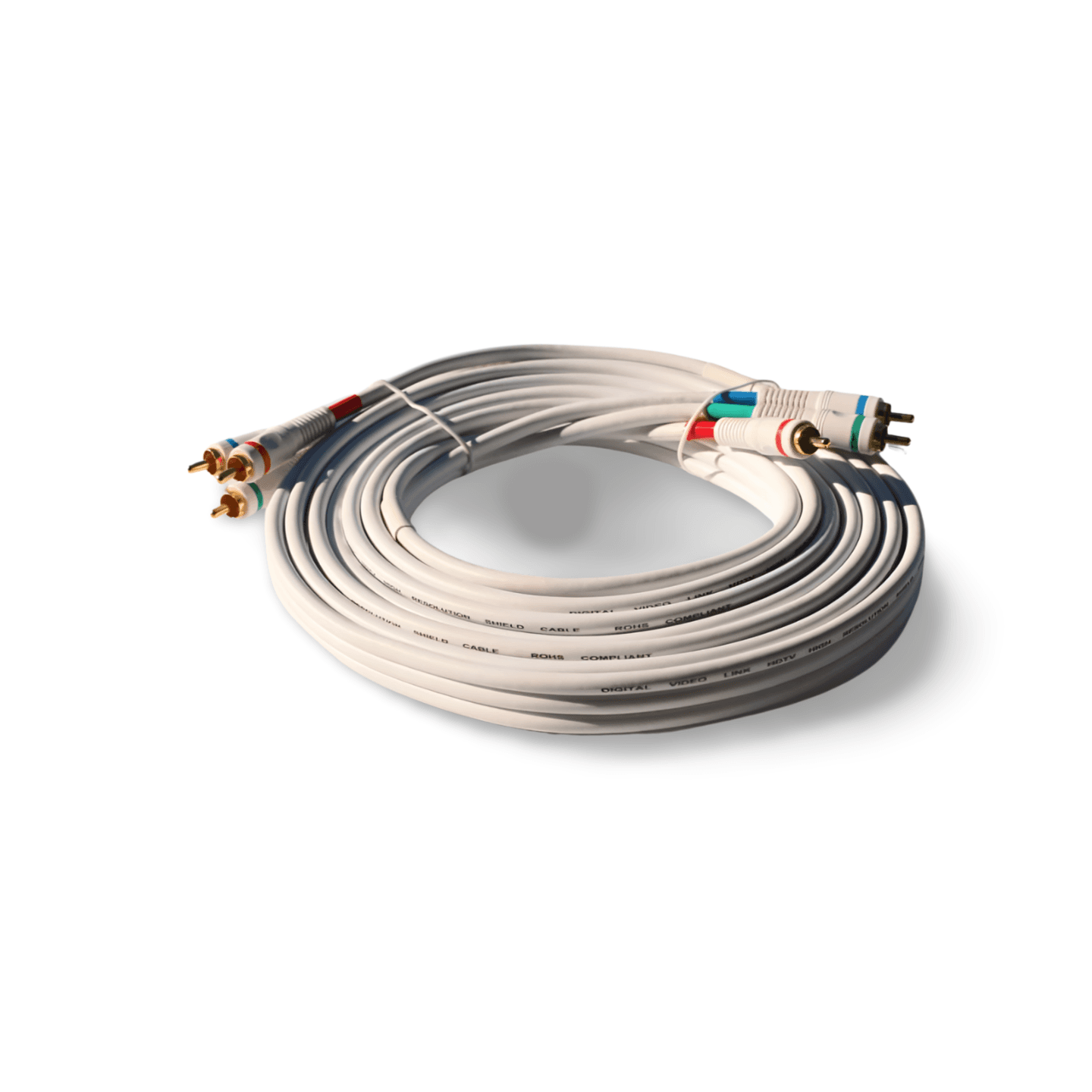 12ft HDTV Component Video Digital TV Triple RCA Shielded 3 white