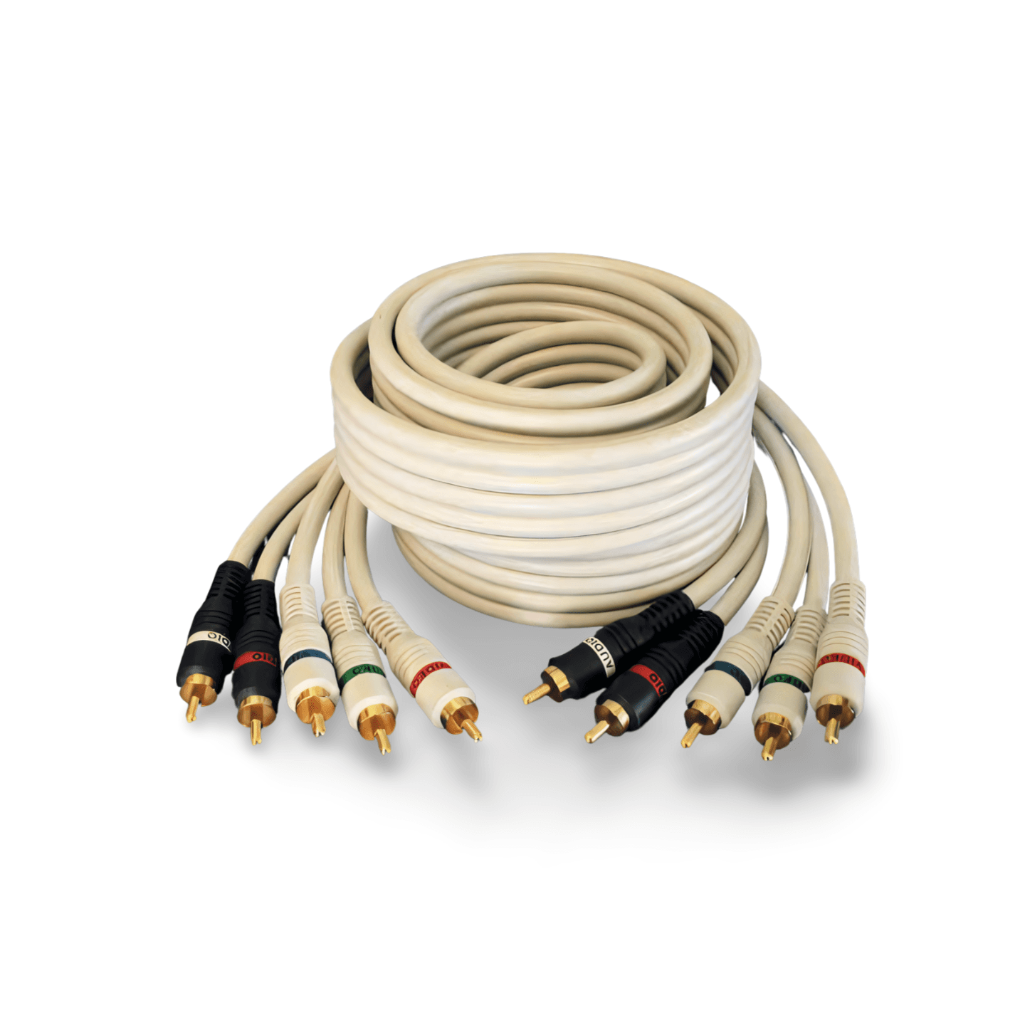 12ft HDTV Shielded Component Video Digital TV Five RCA white