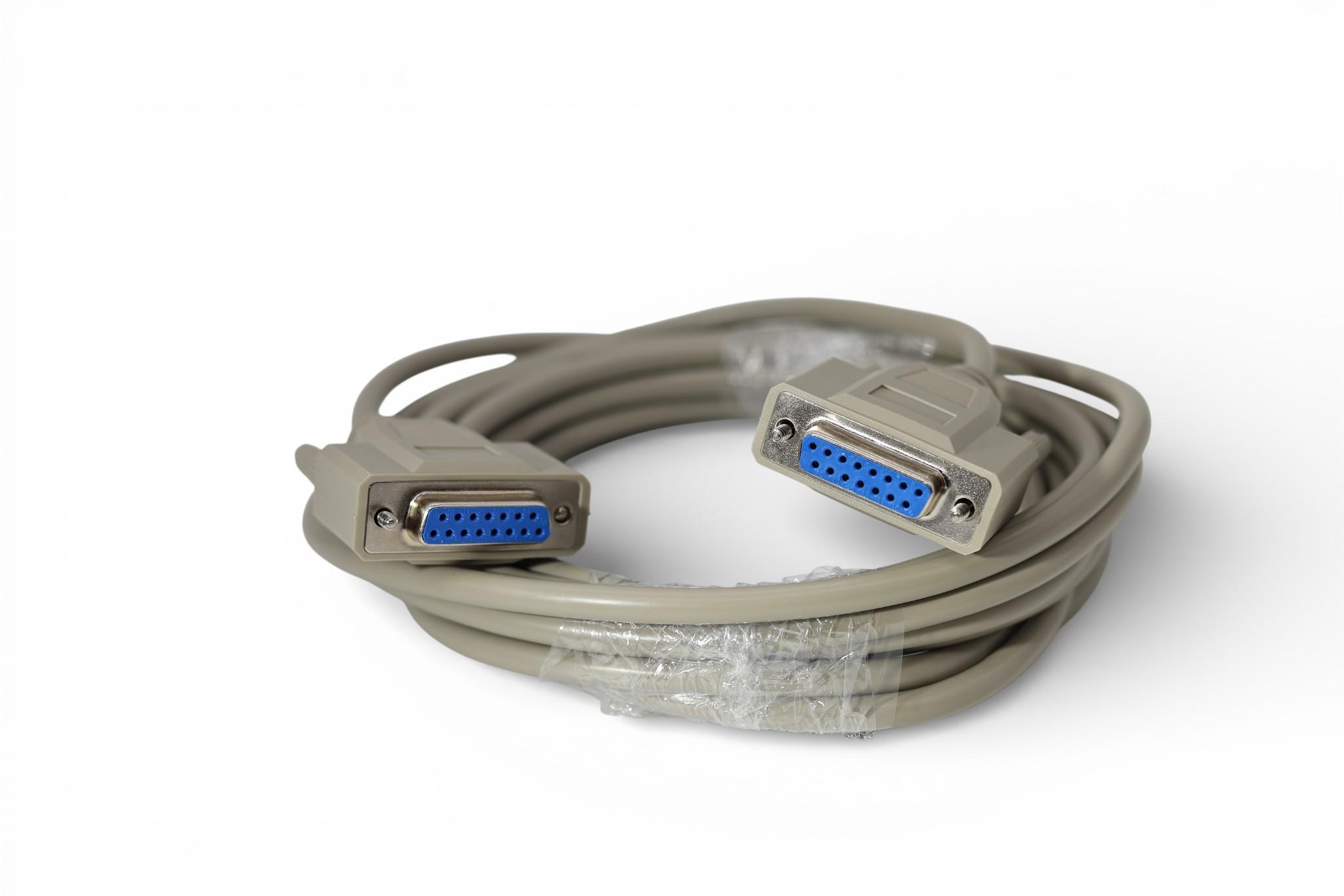 15ft Shielded DA15 DB15 Female to Female D-Sub Cable - Beige