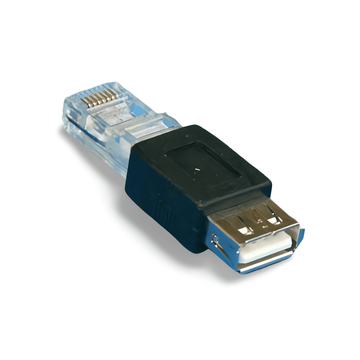 1.5in USB Type A Female to RJ45 Male Adapter black