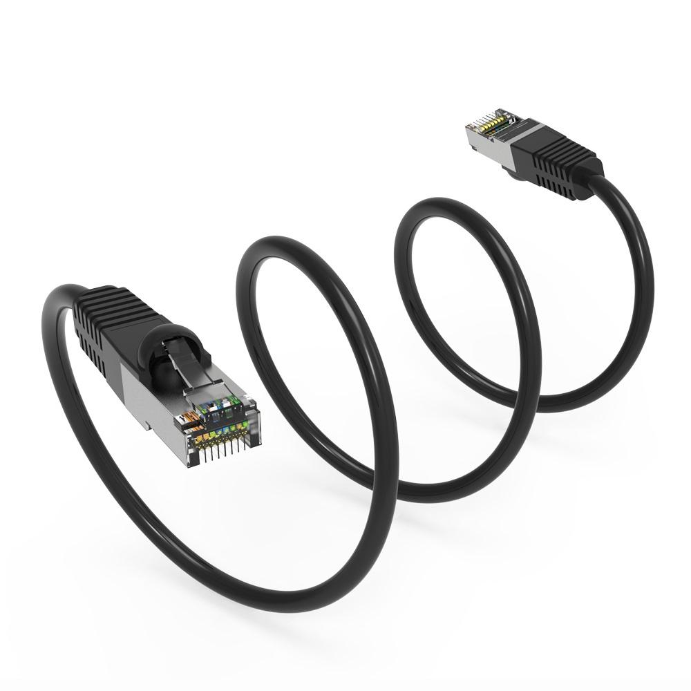 1ft Cat7 STP Shielded Snagless RJ45 Ethernet Patch Cable - Black
