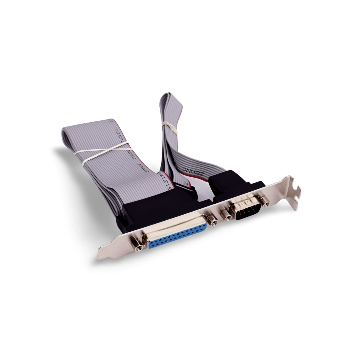 1ft DB9 DB25 Serial Port Parallel Port on Bracket grey