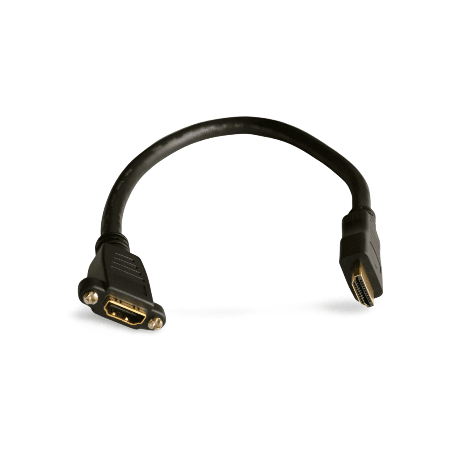 1ft HDMI Male Panel Mount Cable Female Extension black