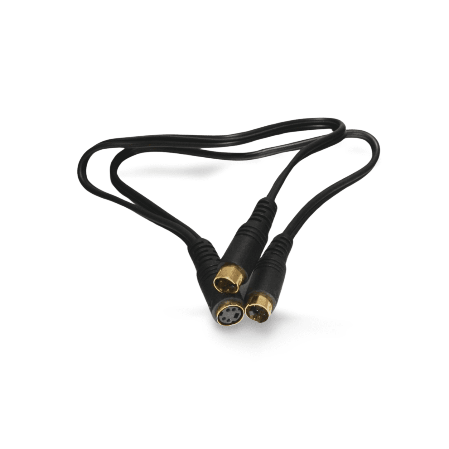 1ft SVHS S-Video Splitter Cable 4 Pin Mini Male to Male to Female - Black