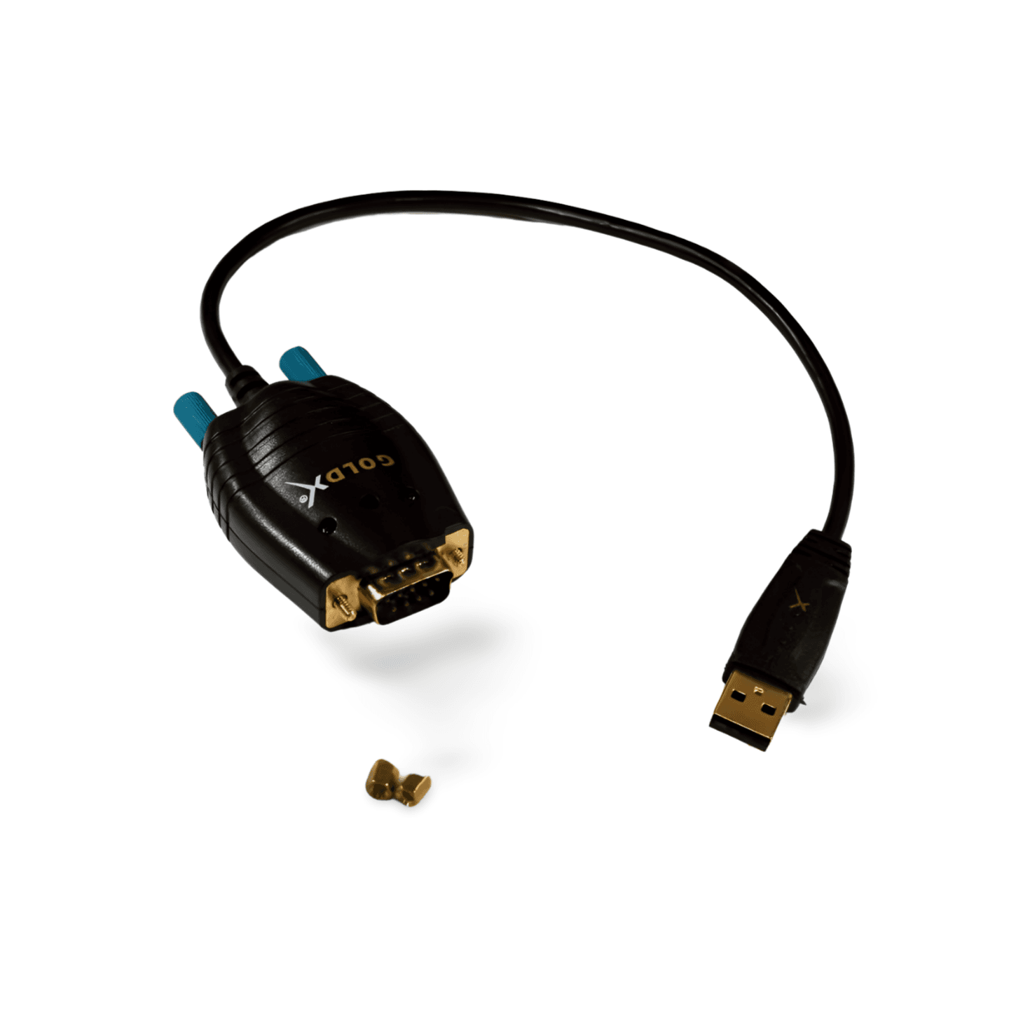 1ft USB-A to DB9-Male Serial Port Adapter Prolific Chipset GOLDX GXMU-1201 - Black