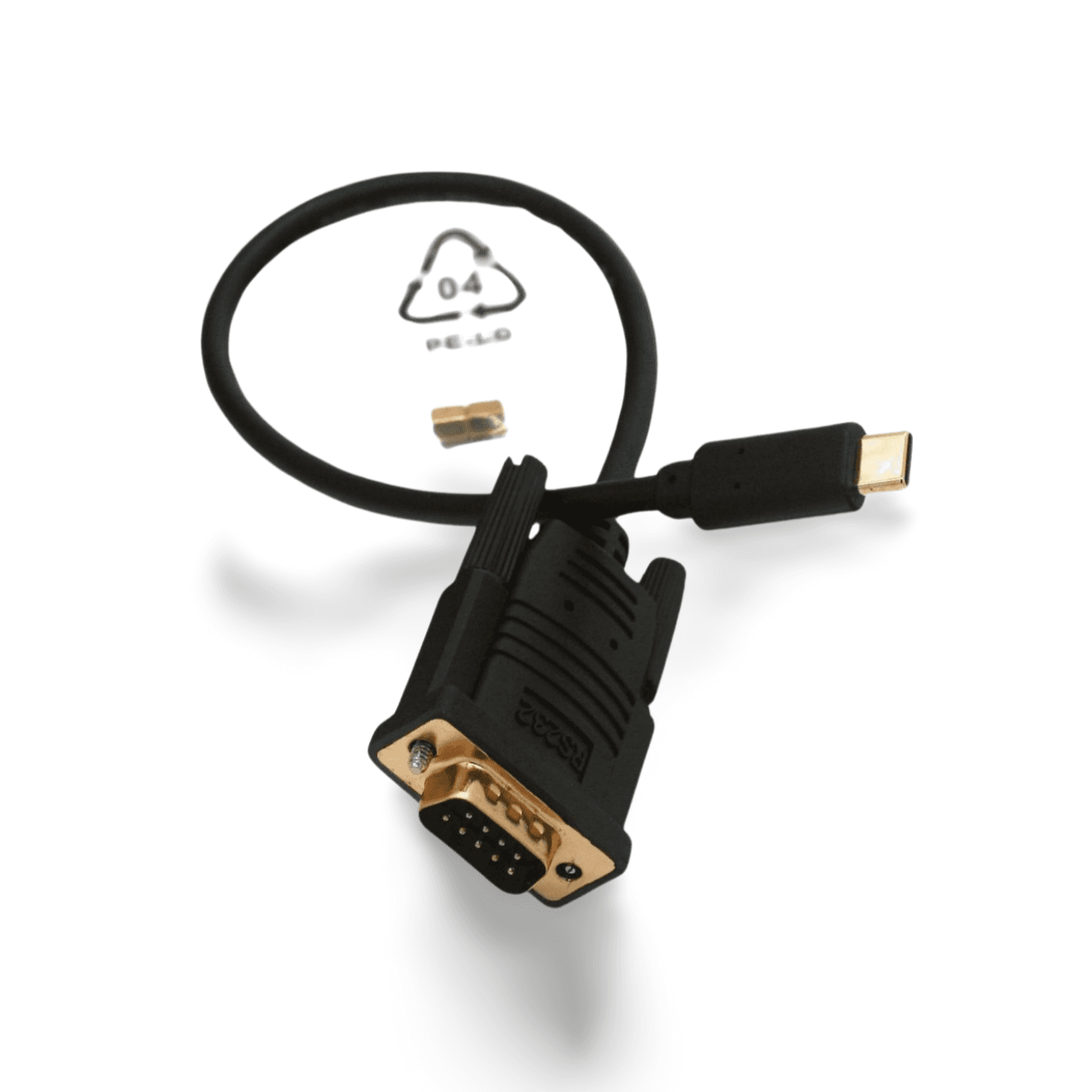 1ft USB C to DB9 Male Serial Port Adapter FTDI Chipset - Black