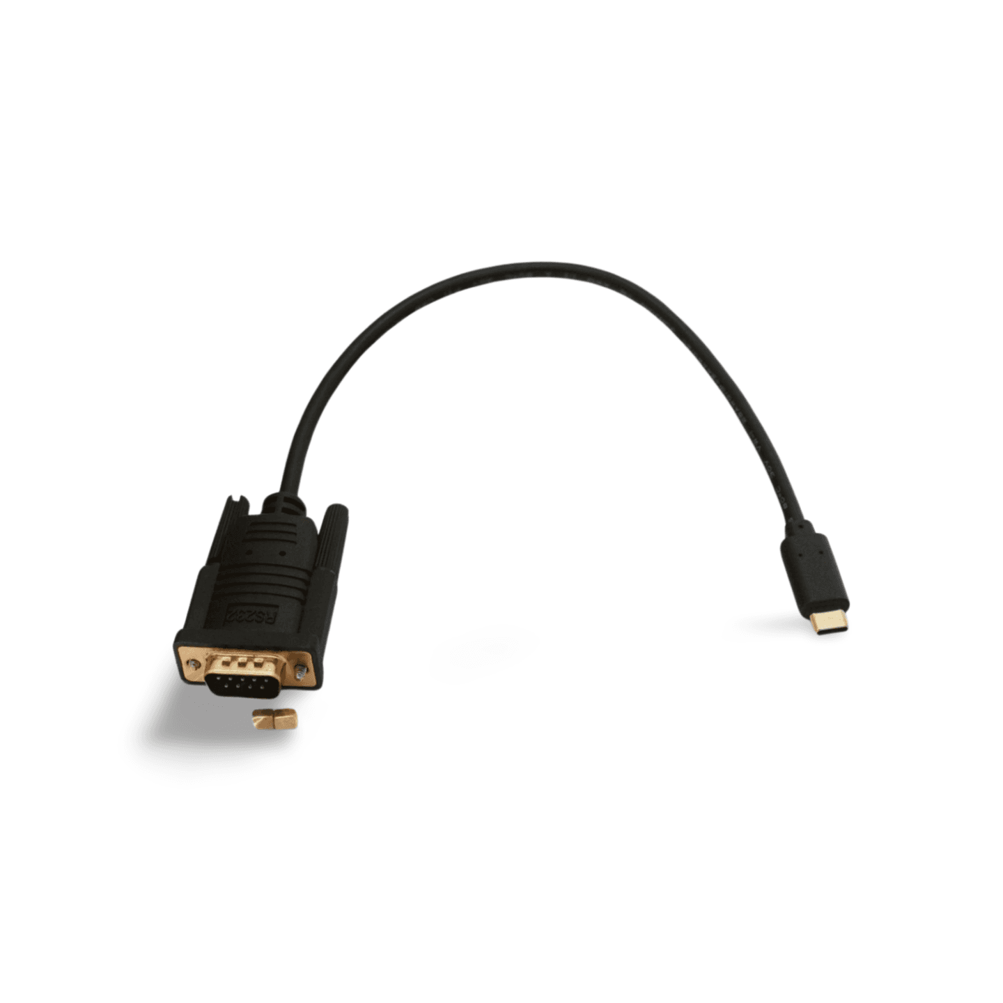 1ft USB C to DB9 Male Serial Port Adapter Prolific GT Chipset - Black