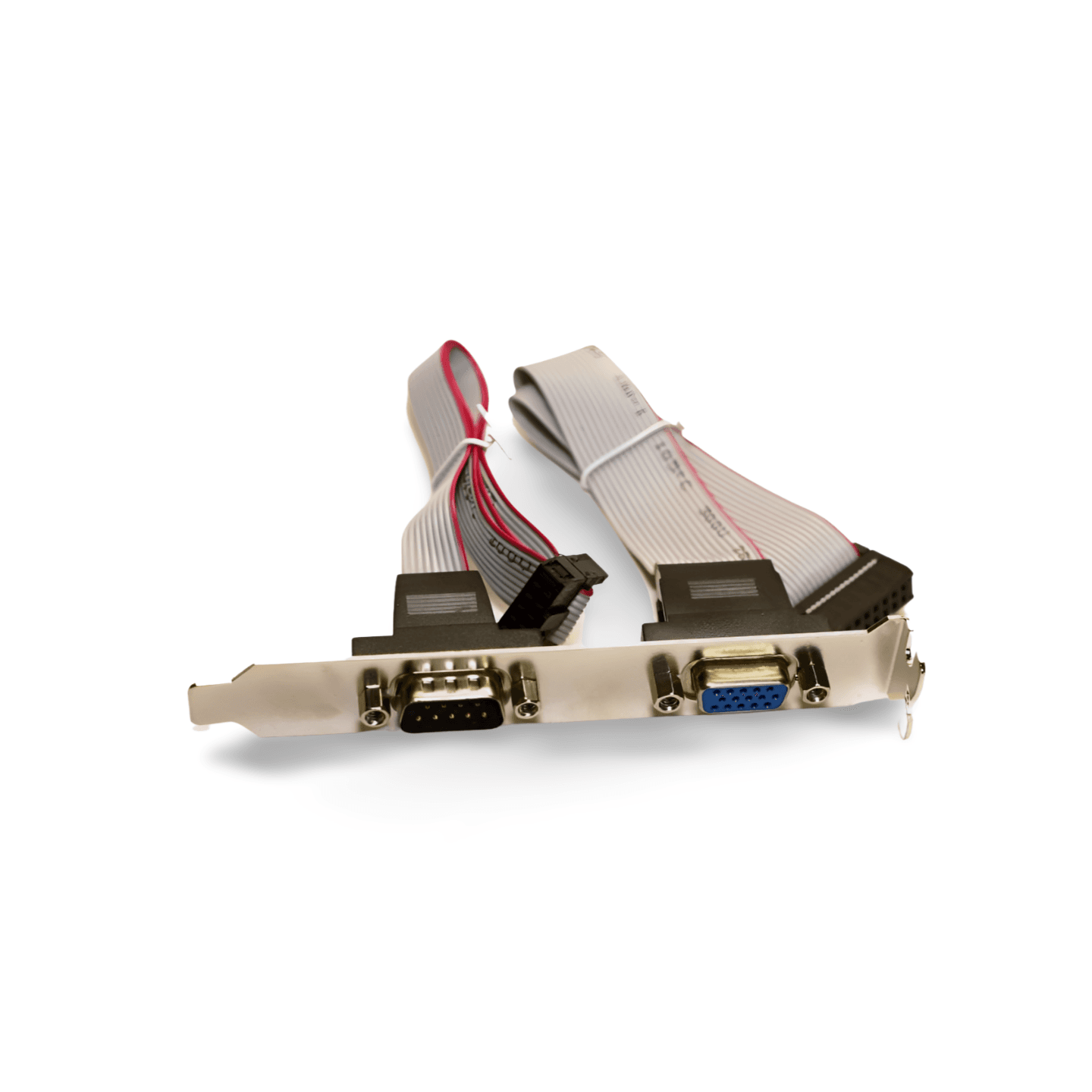 1ft VGA Port Serial Port on Bracket HD15 Female to DB9 Male - Gray