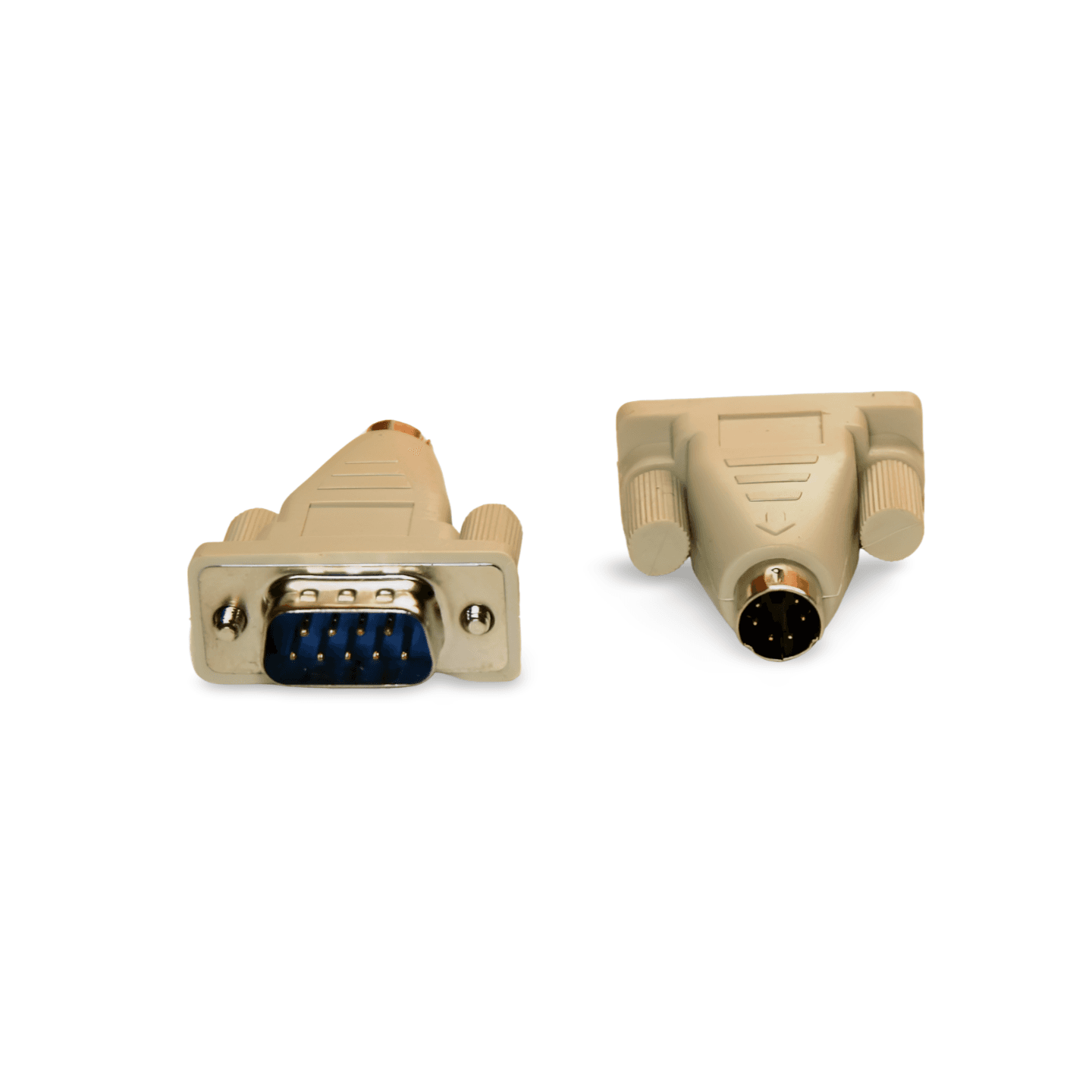 1in DB9 Male Mouse Adapter to PS2 Male Mini DIN 6 port beige