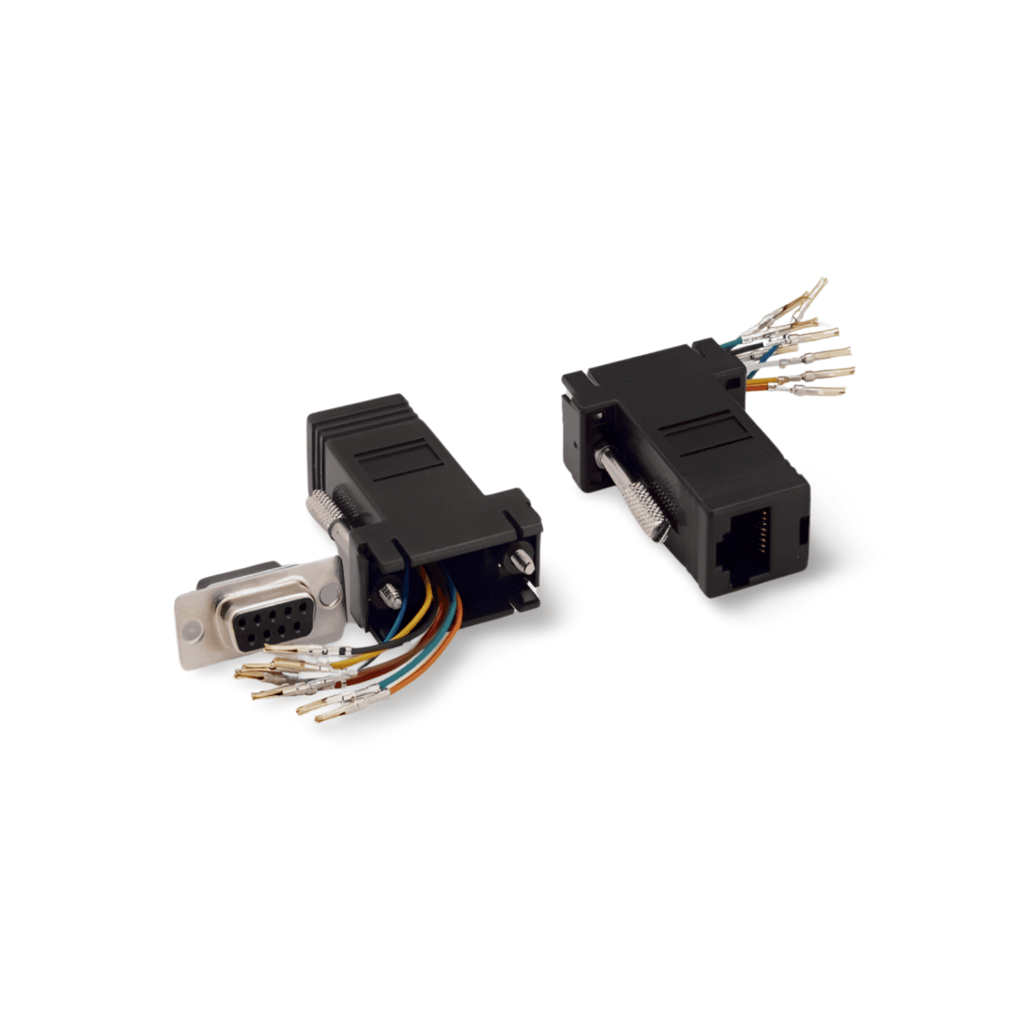1in RJ45 to DB9 Female Adapter RS232 Modular DB9 Female black