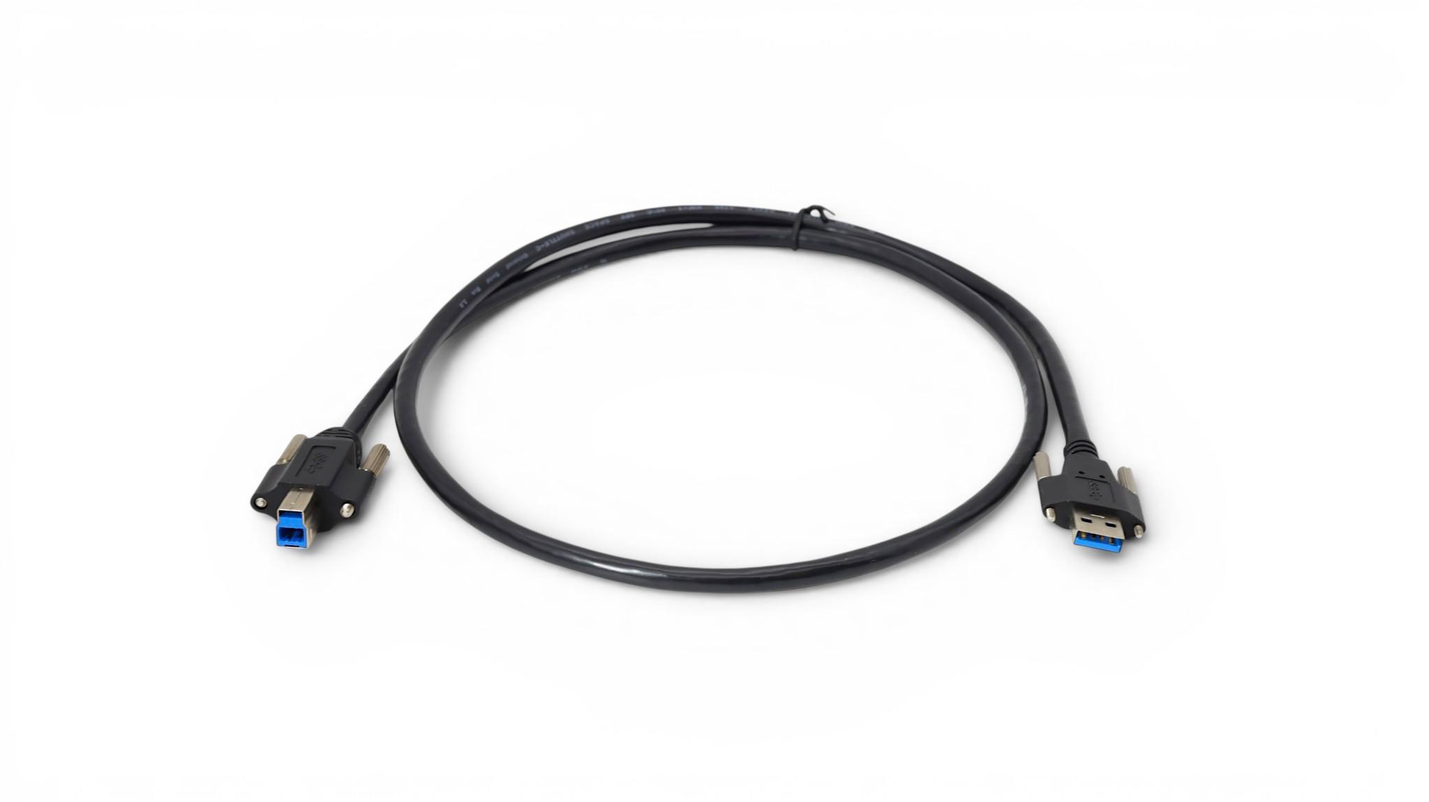 1m USB 3.2 Gen 1 SuperSpeed USB-A to USB 3.0 Type-B Screw Lock Cable - Black
