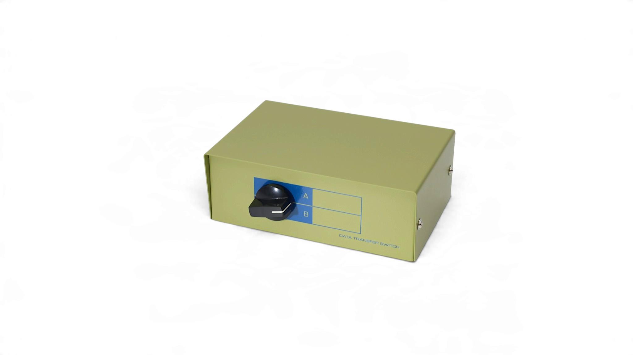 2 Way DB9 Female Bidirectional Manual AB Data Switch Box RS 232 Serial Port - Beige