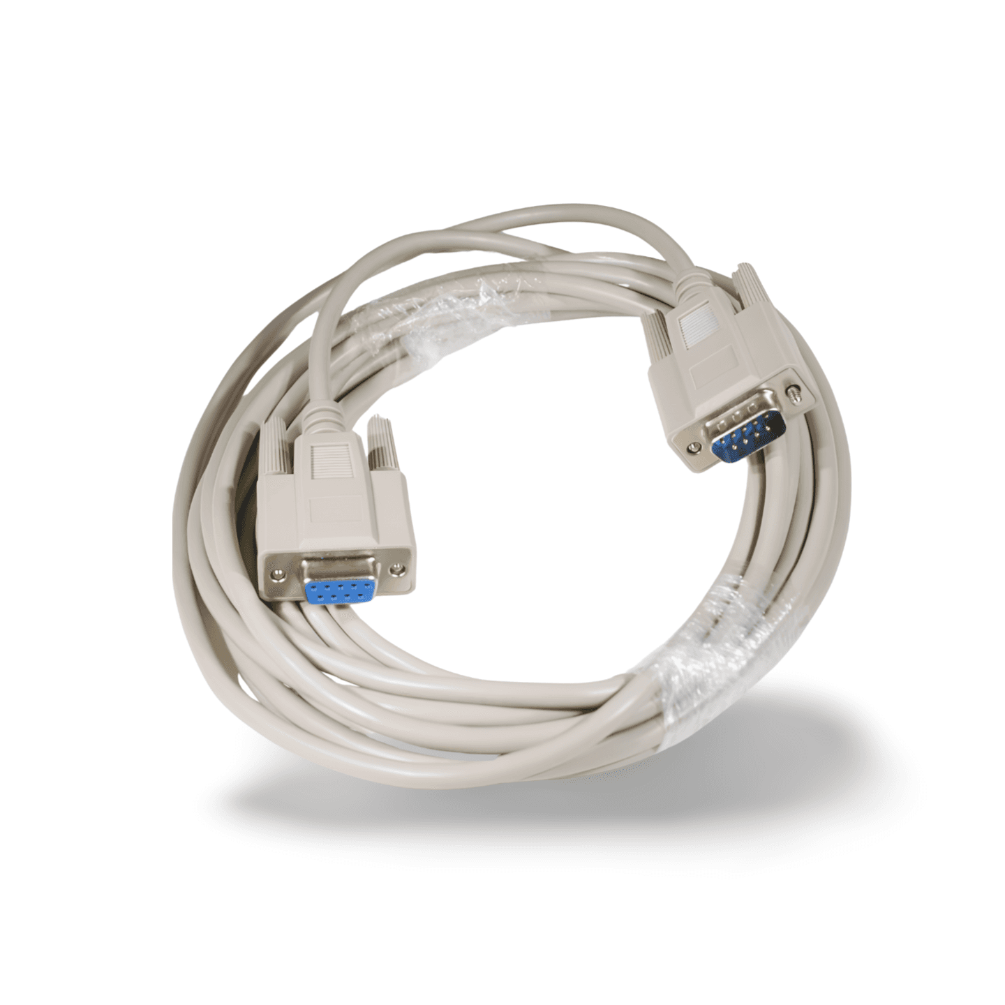 25ft DB9 Male to DB9 Female Serial Cable Extension beige
