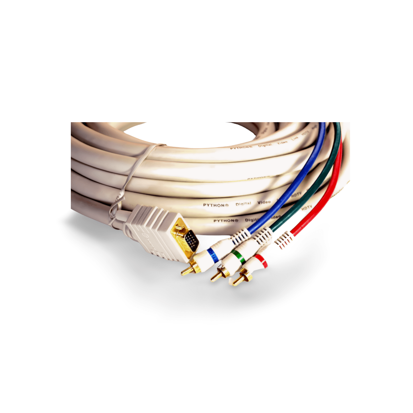 25ft HDTV 3 RCA Triple Shielded Component Breakout Cable white