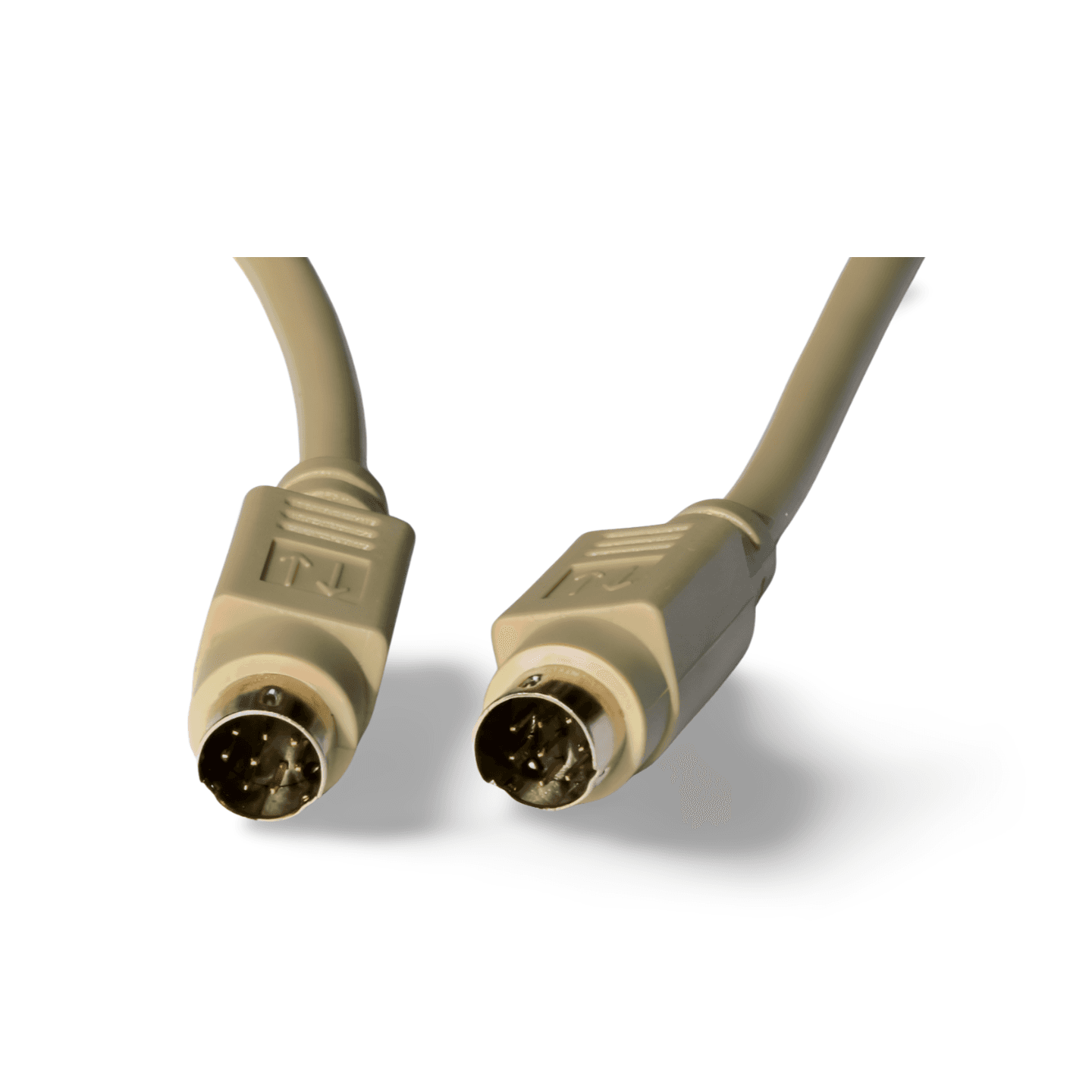 25ft Mini DIN 8 Pin Male to Mini DIN 8 Pin Male Cable beige