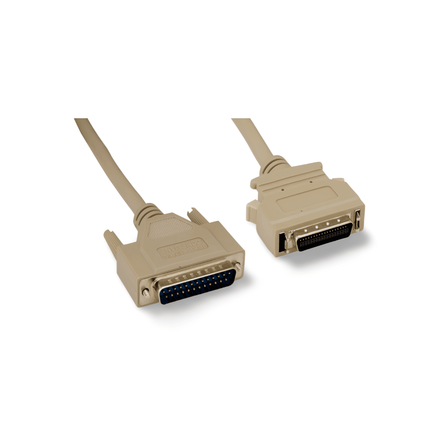 25ft Parallel Printer Cable IEEE 1284 A C DB25 Male to HPCN36 Male beige